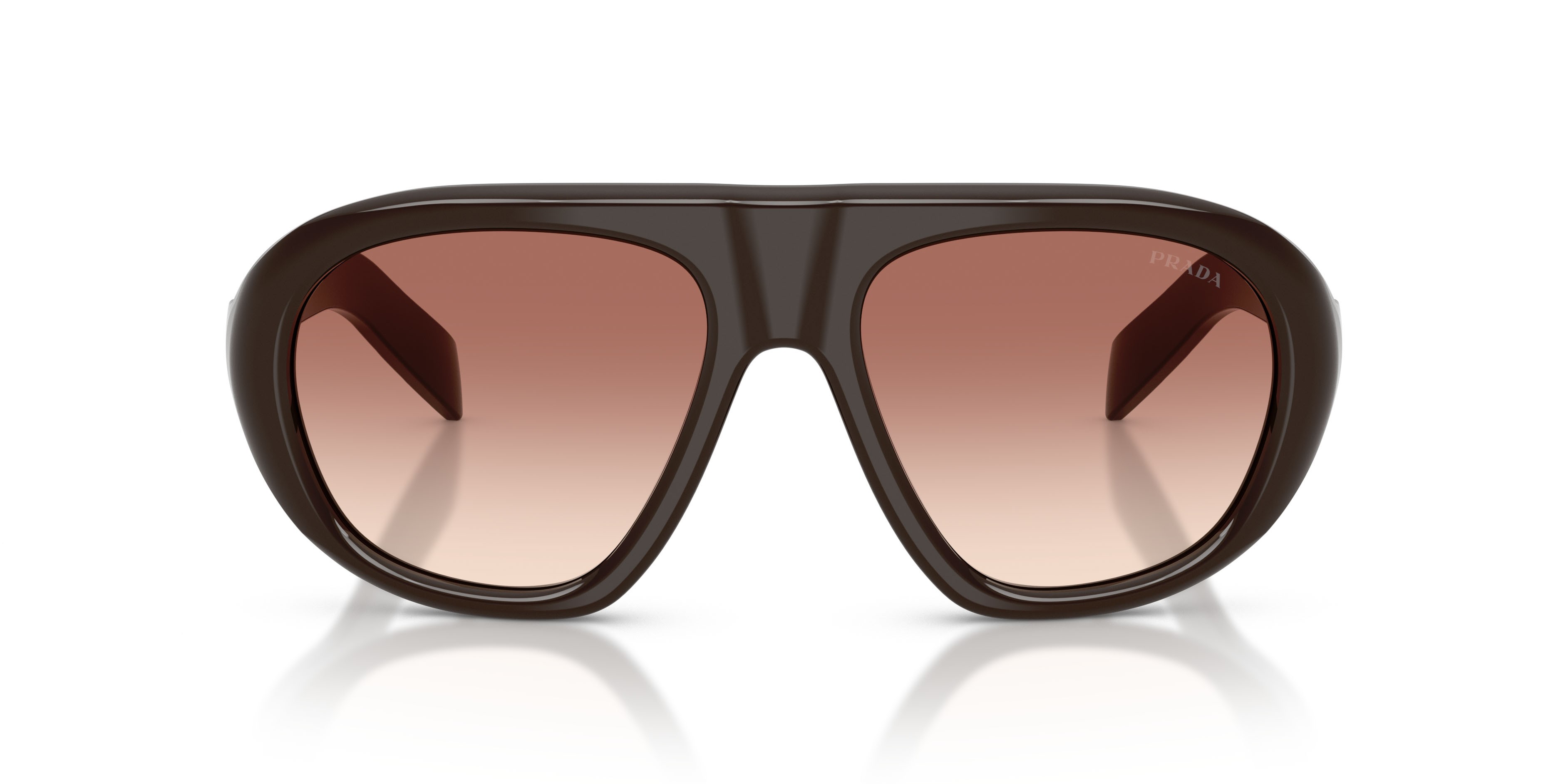 Occhiali da sole Prada PR C05S (27I70X) colore cigar forma irregolare lenti marrone sfumato bordeaux