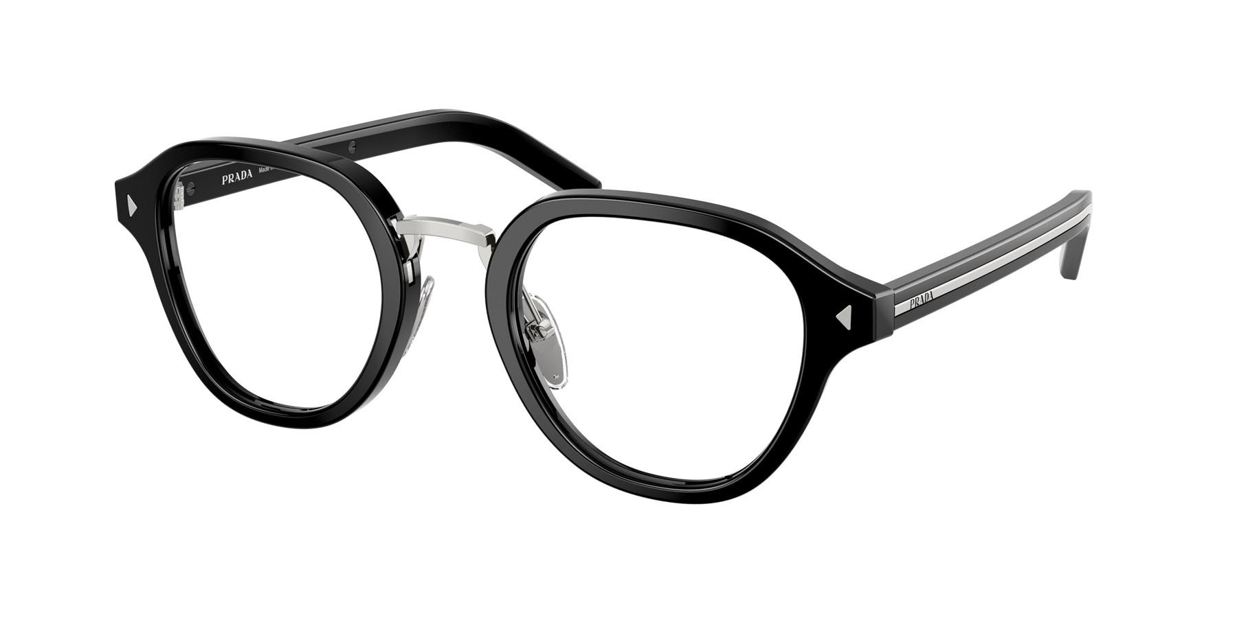 Eyeglasses Prada PR C05V (16K1O1) color nero shape pantos lenses lente demo