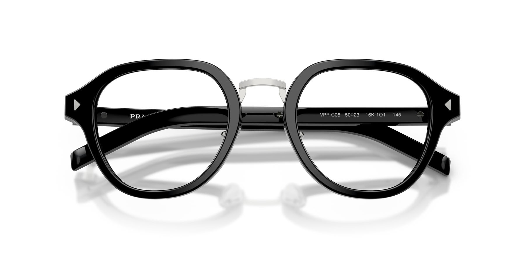 Eyeglasses Prada PR C05V (16K1O1) color nero shape pantos lenses lente demo