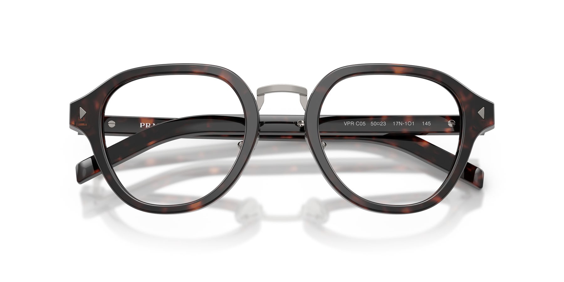 Eyeglasses Prada PR C05V (17N1O1) color root tartarugato shape pantos lenses lente demo