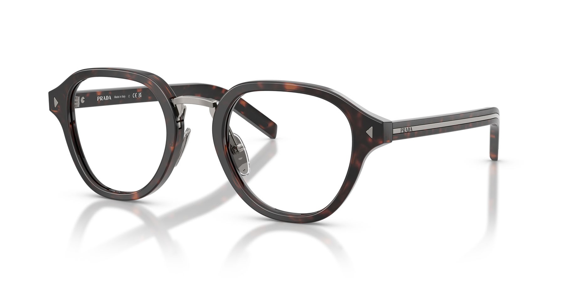 Eyeglasses Prada PR C05V (17N1O1) color root tartarugato shape pantos lenses lente demo