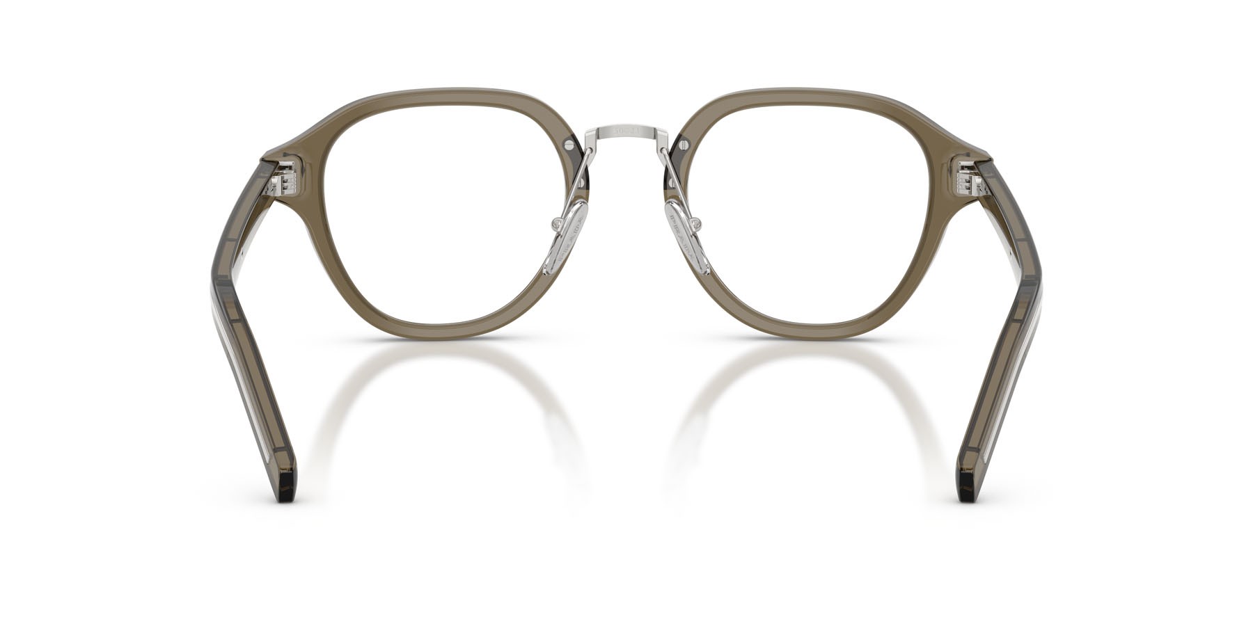 Eyeglasses Prada PR C05V (18T1O1) color terra trasparente shape pantos lenses lente demo