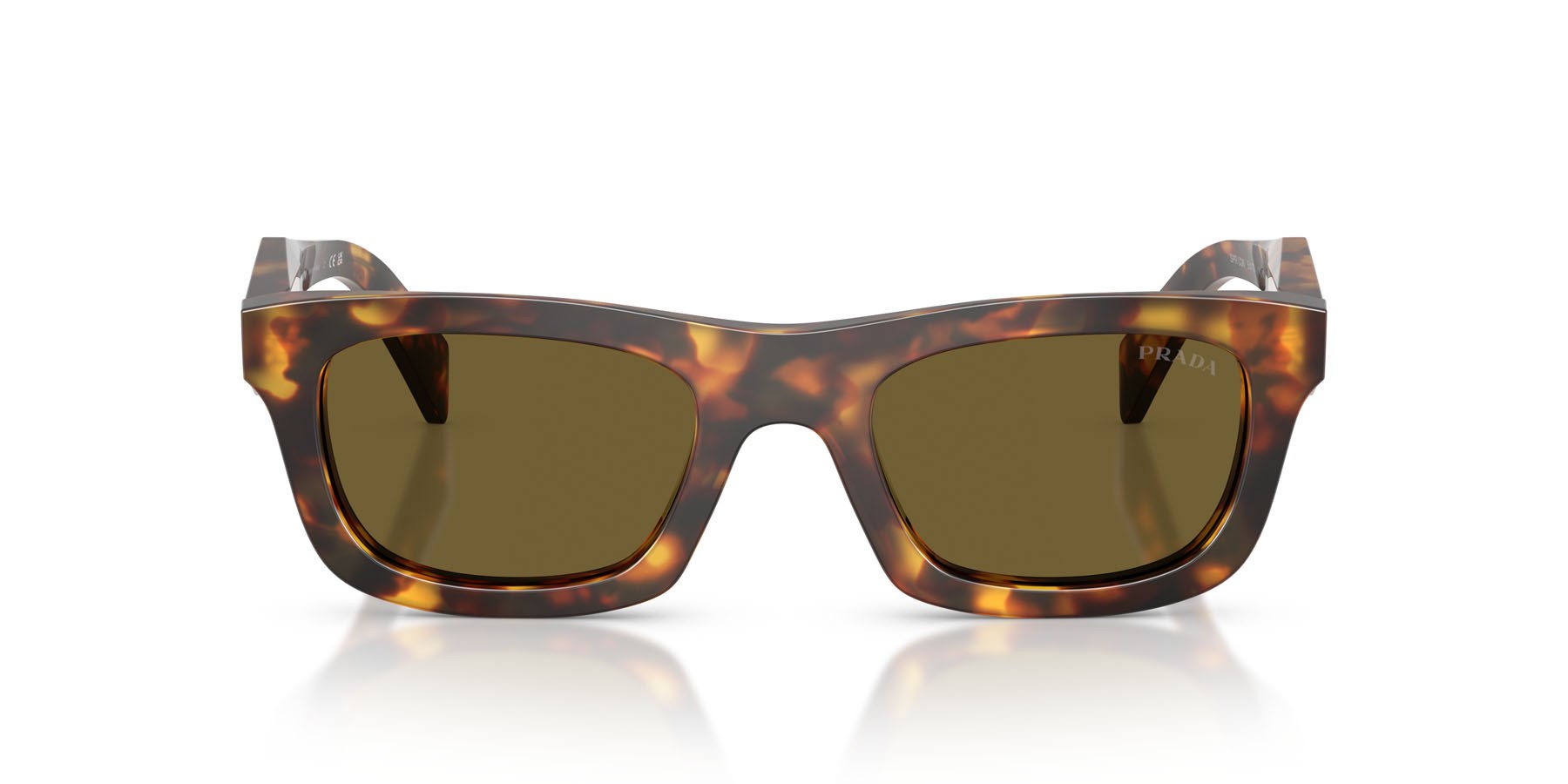Sunglasses Prada PR C06S (14L09Z) color miele tartarugato shape square lenses marrone scuro