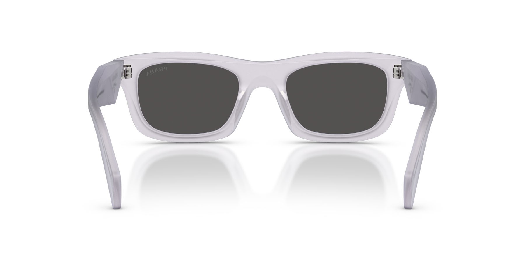 Occhiali da sole Prada PR C06S (22G08Z) colore frosted ice forma quadrato lenti grigio scuro