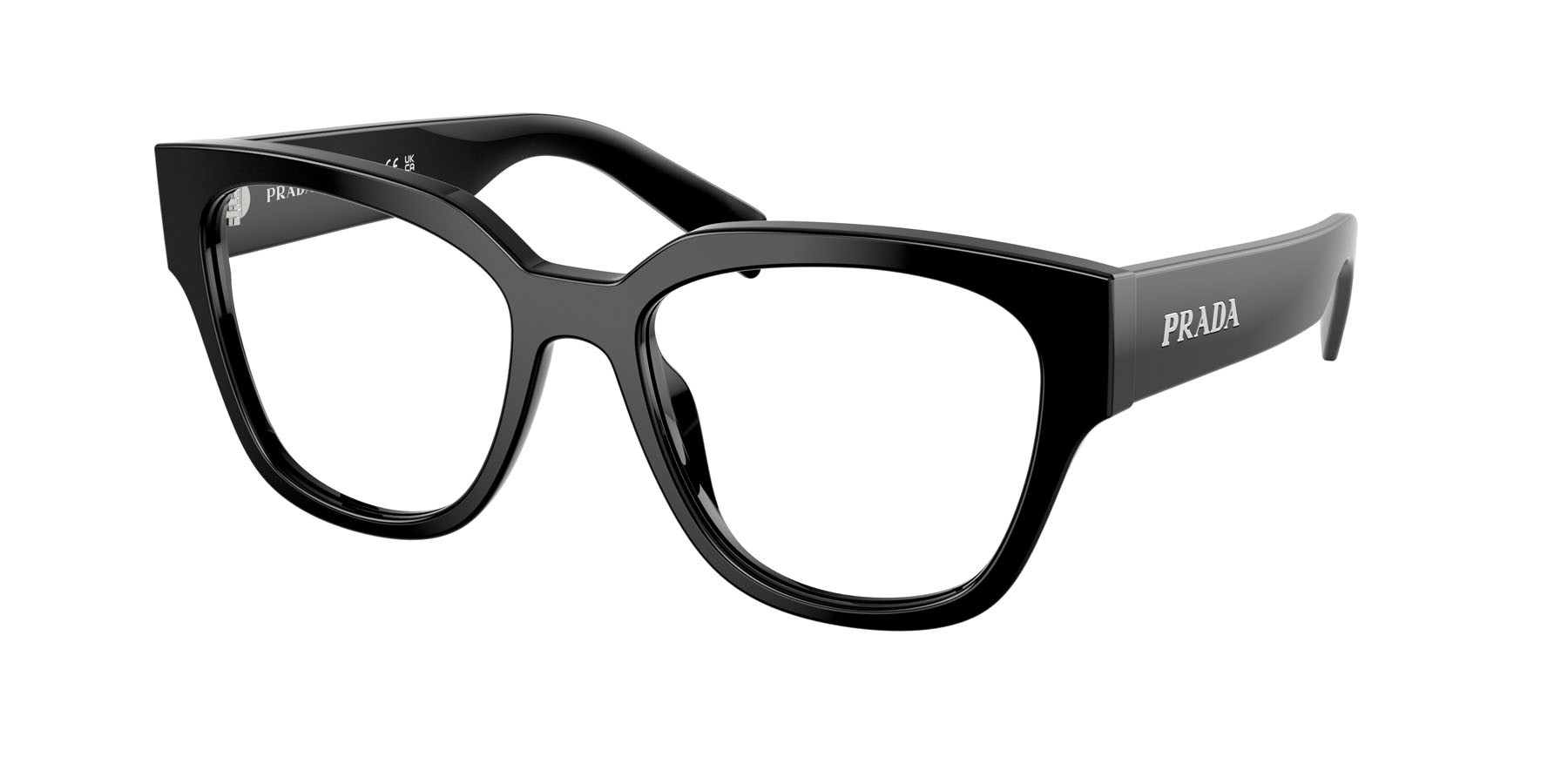 Eyeglasses Prada PR C06V (16K1O1) color nero shape oval lenses lente demo