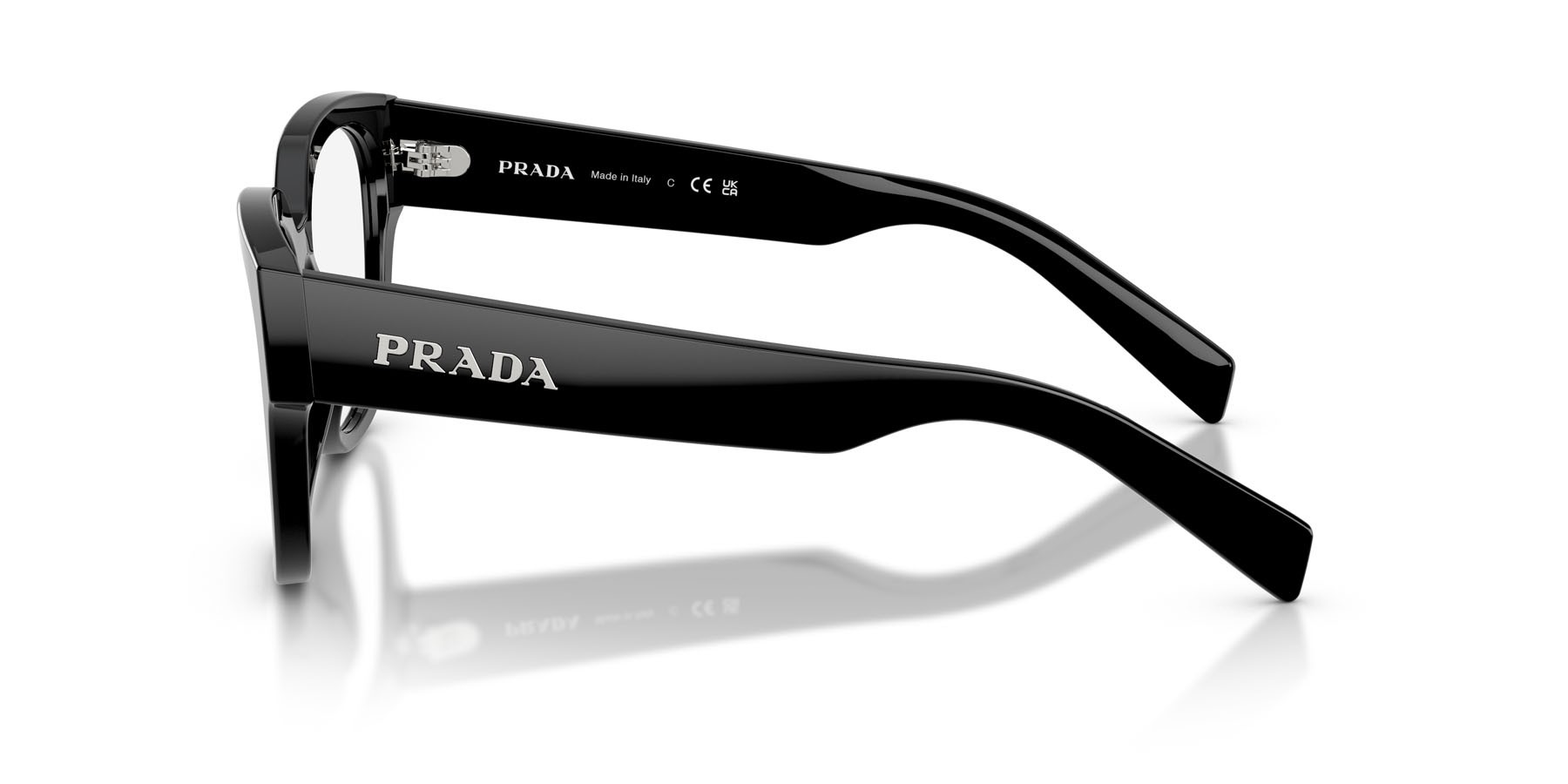 Eyeglasses Prada PR C06V (16K1O1) color nero shape oval lenses lente demo