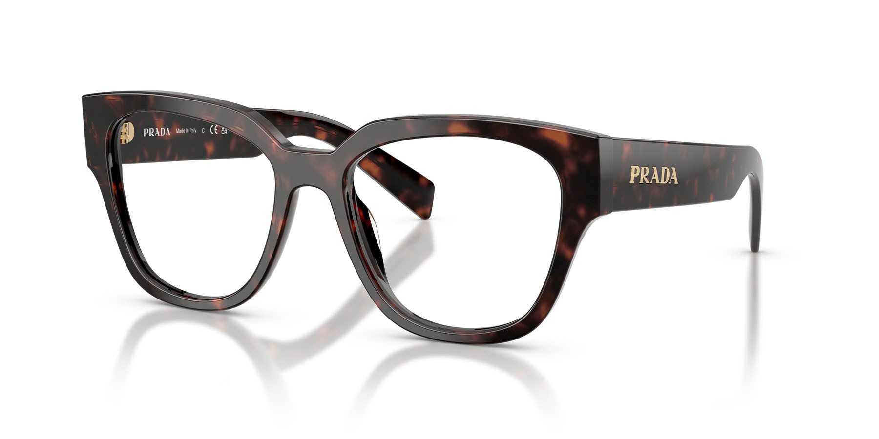 Eyeglasses Prada PR C06V (17N1O1) color root tartarugato shape oval lenses lente demo
