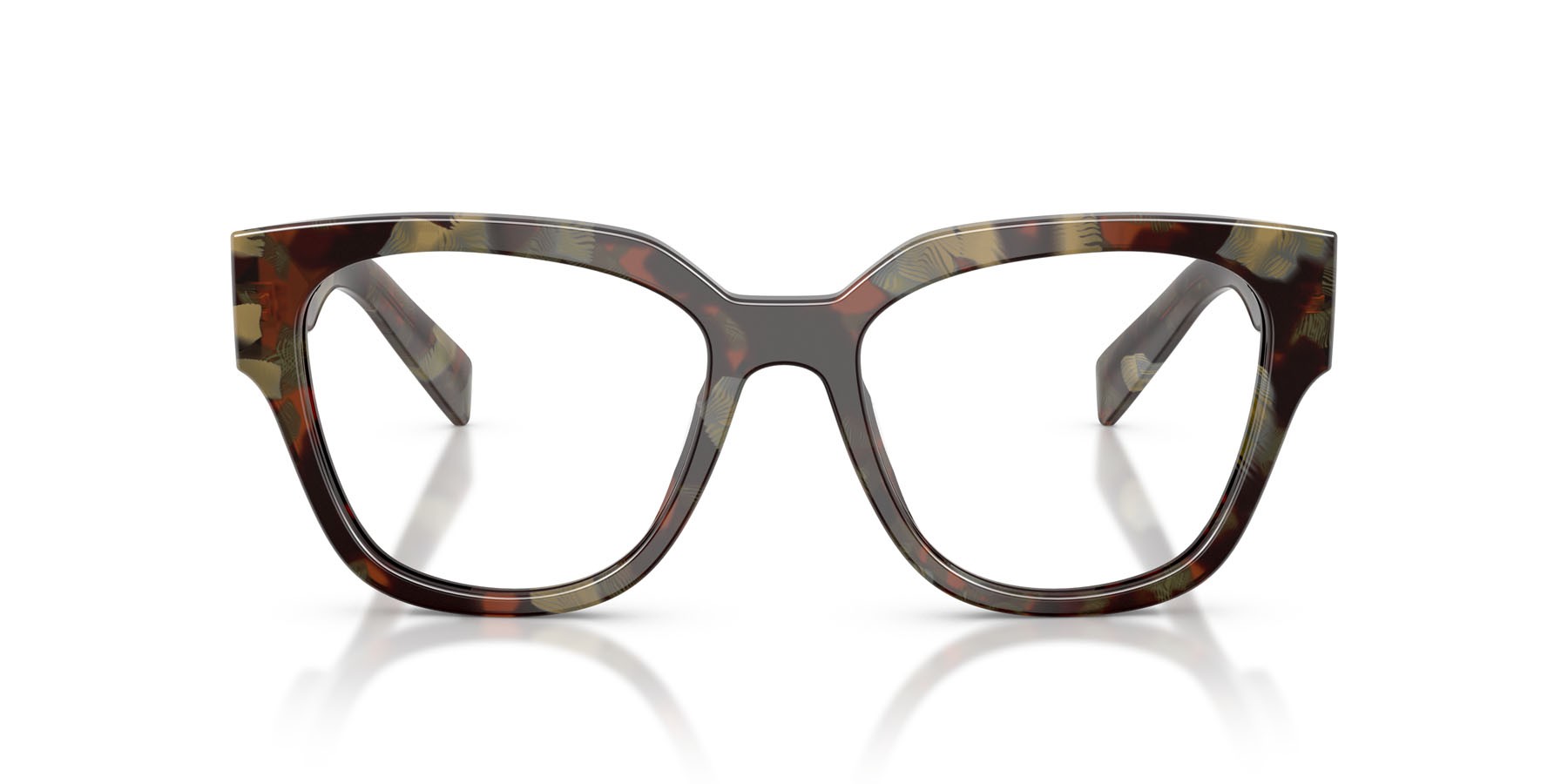 Eyeglasses Prada PR C06V (22F1O1) color woods tortoise shape oval lenses lente demo