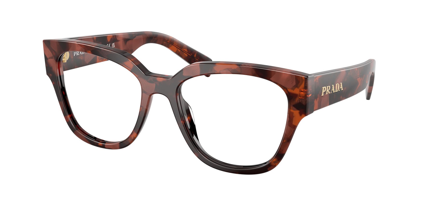 Eyeglasses Prada PR C06V (23F1O1) color amaranth tortoise shape oval lenses lente demo