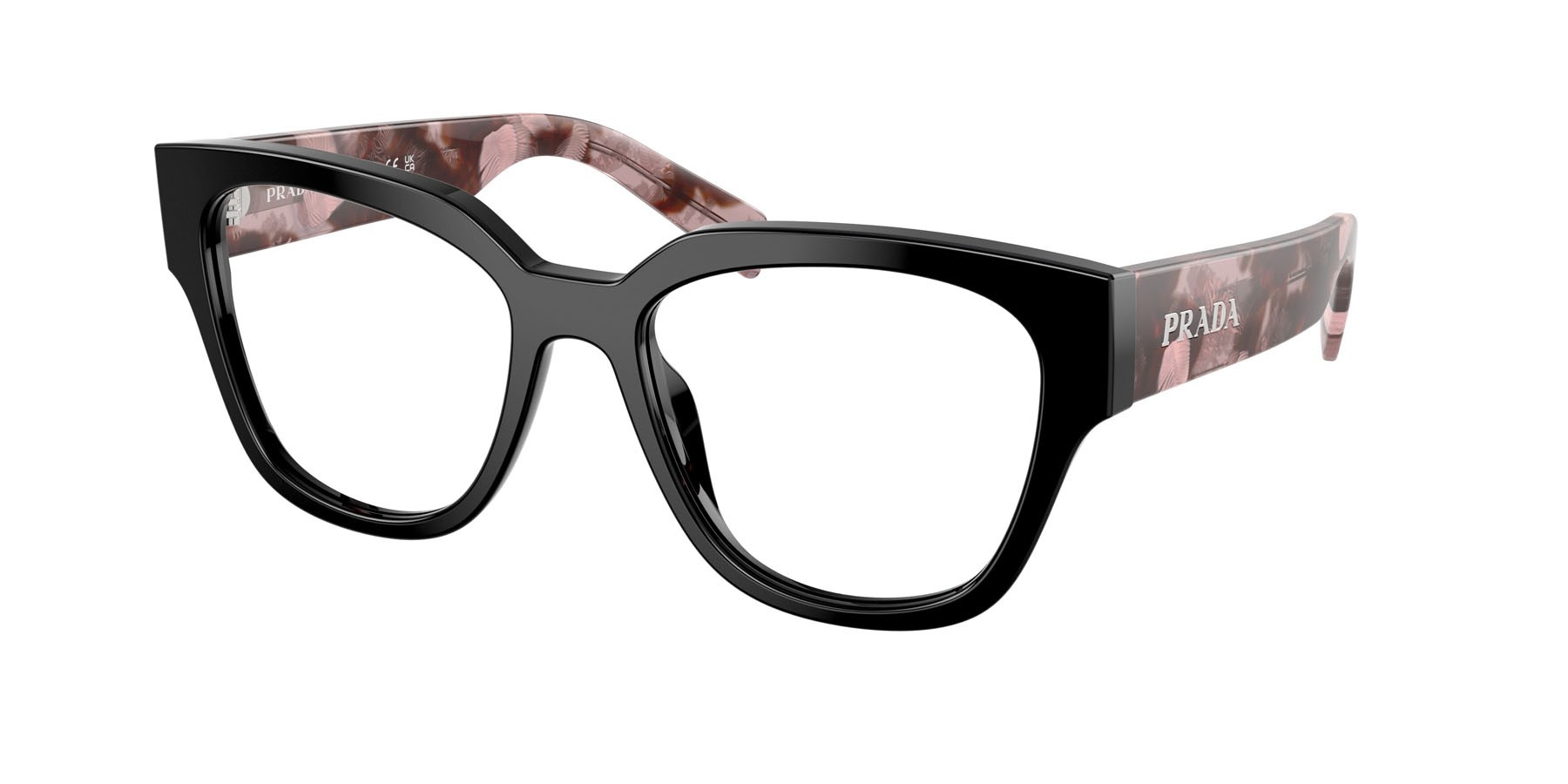 Eyeglasses Prada PR C06V (28F1O1) color nero shape oval lenses lente demo