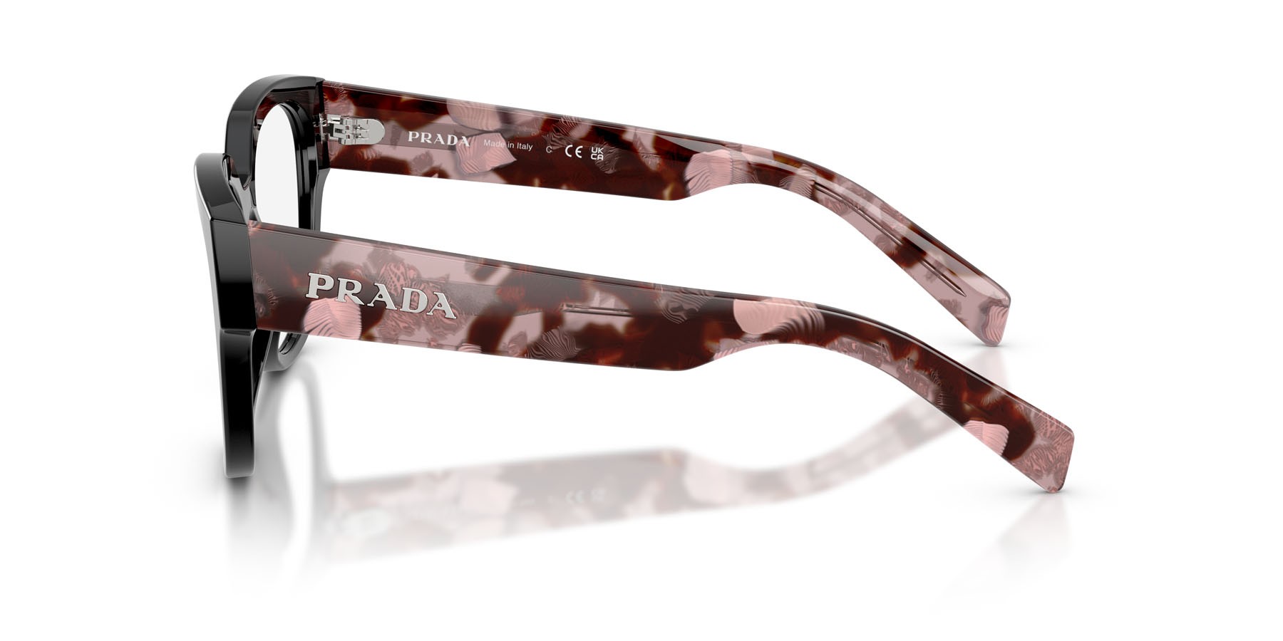 Eyeglasses Prada PR C06V (28F1O1) color nero shape oval lenses lente demo