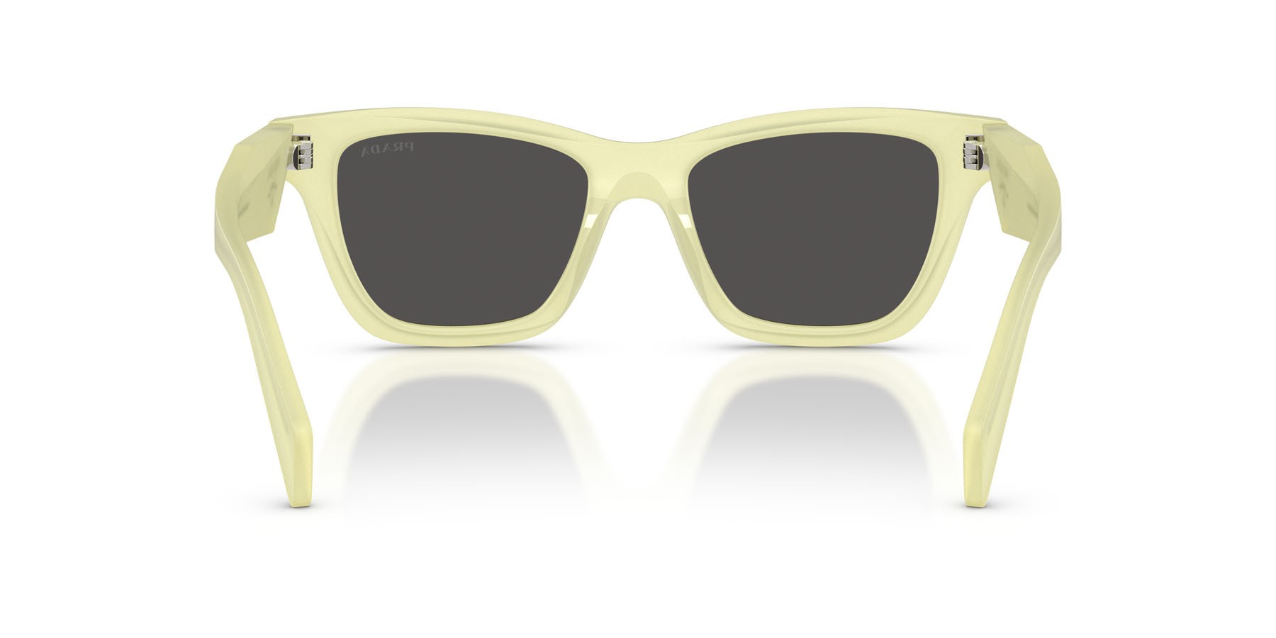 Sunglasses Prada PR C07S (21G08Z) color vaniglia smerigliata shape butterfly lenses grigio scuro