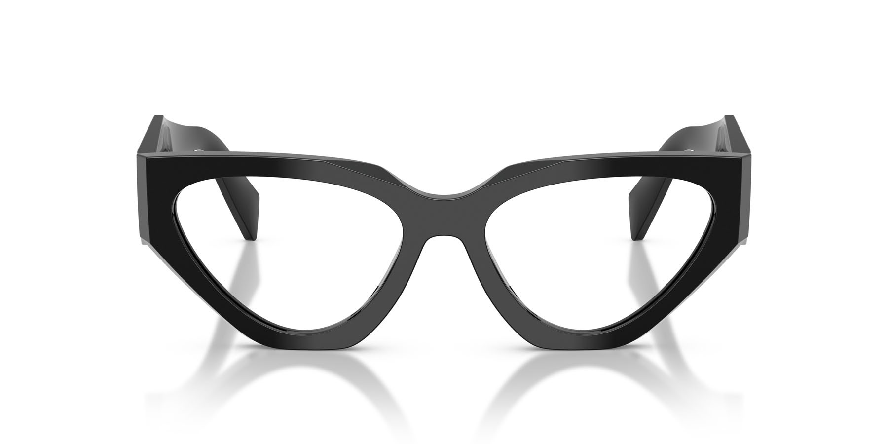 Eyeglasses Prada PR C07V (16K1O1) color nero shape irregular lenses lente demo
