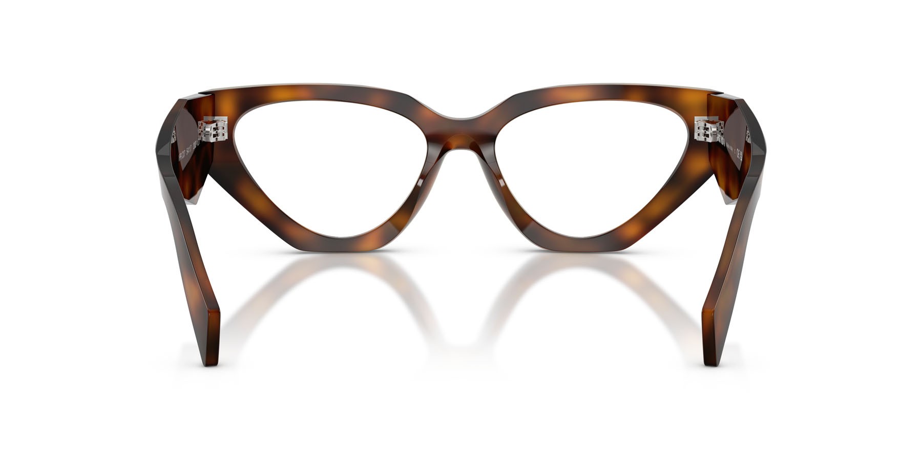 Eyeglasses Prada PR C07V (20D1O1) color juniper tartarugato shape irregular lenses lente demo