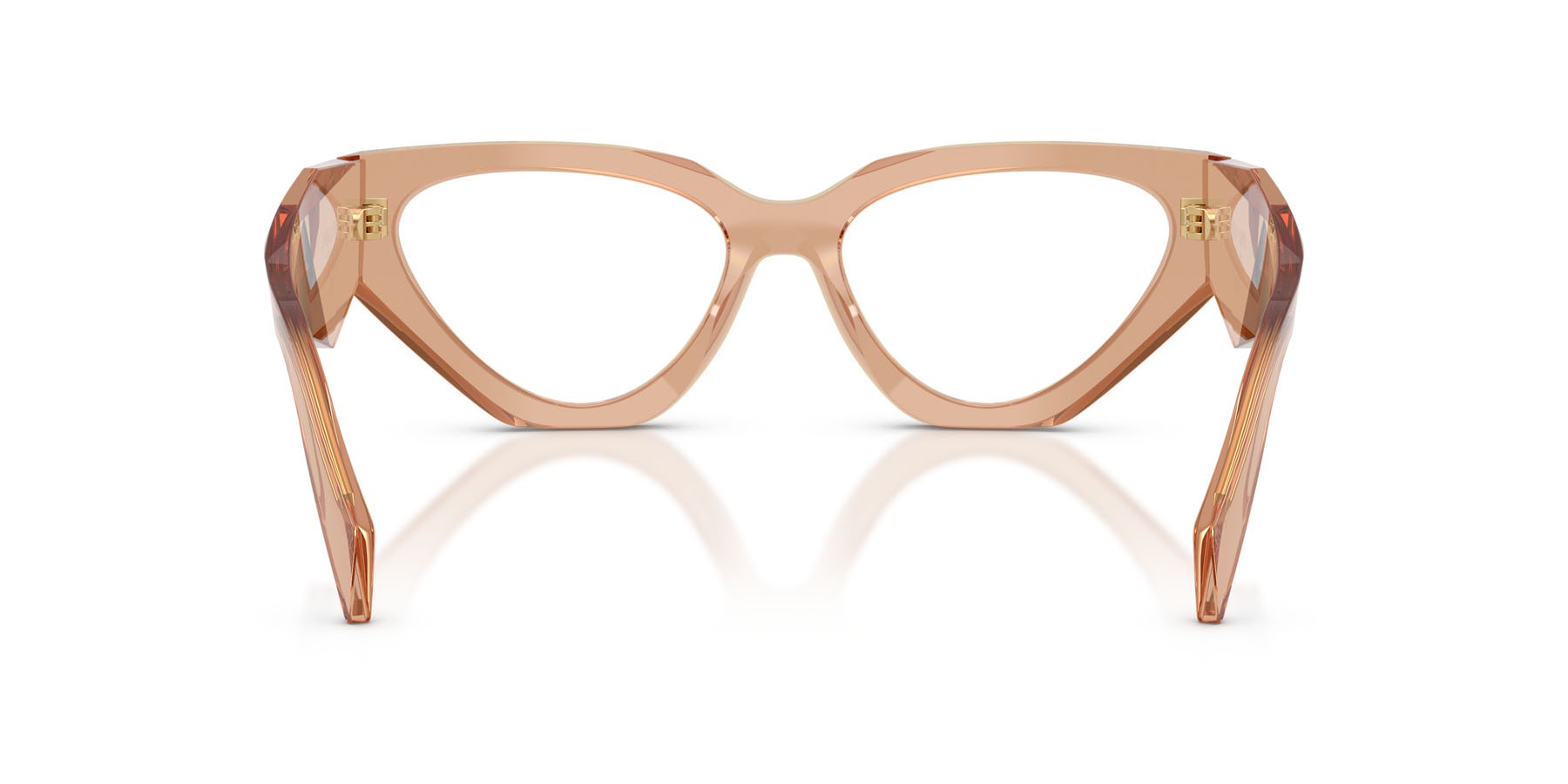 Eyeglasses Prada PR C07V (20H1O1) color transparent chocolate shape irregular lenses lente demo