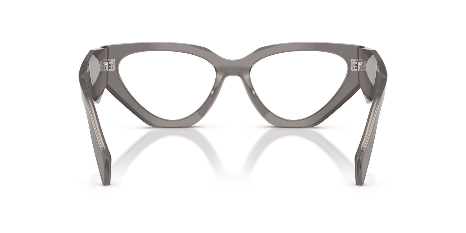 Eyeglasses Prada PR C07V (27G1O1) color transparent flint shape irregular lenses lente demo