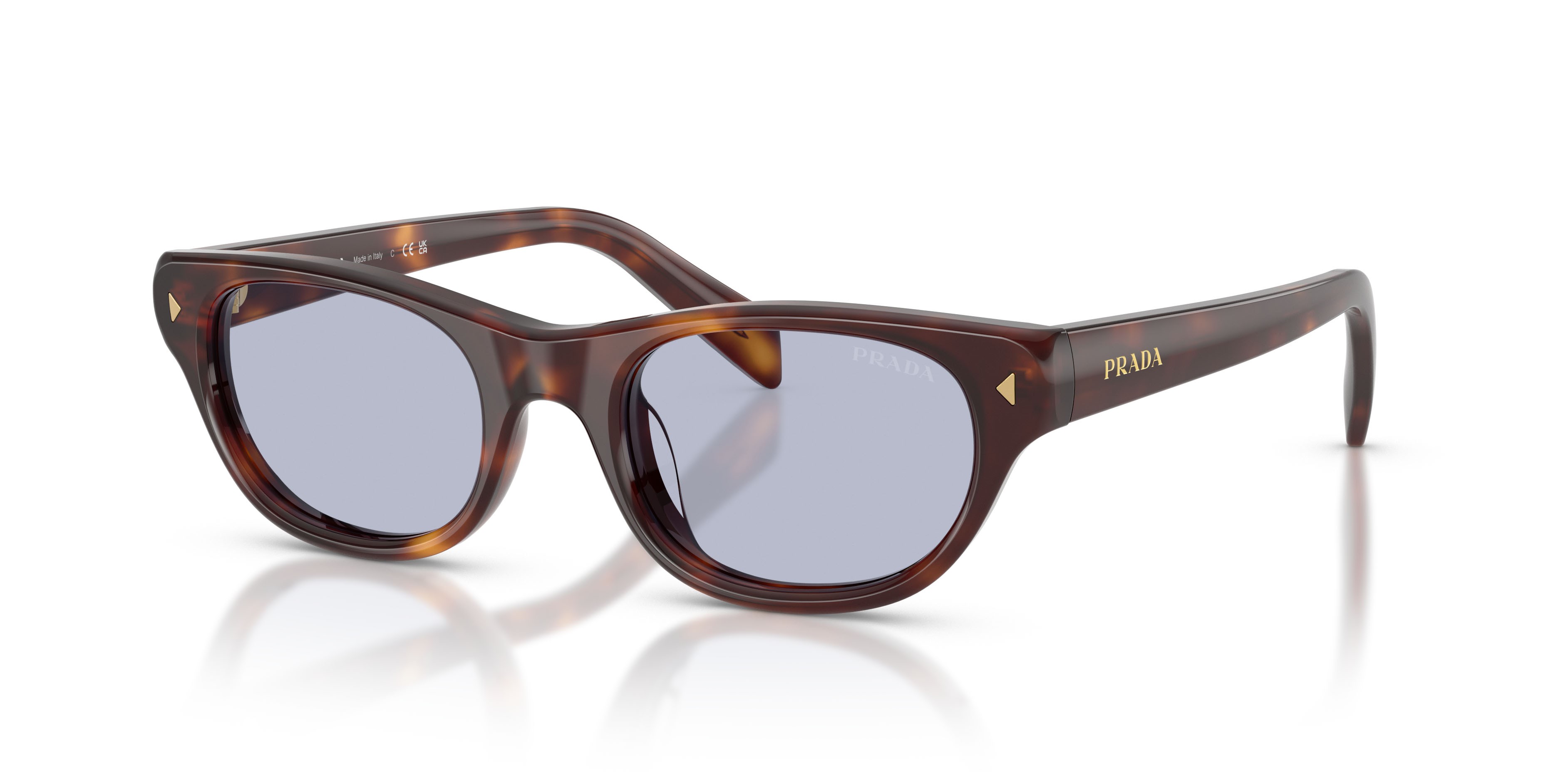 Occhiali da sole Prada PR C08S (15W30X) colore tartarugato classico forma cat eye lenti ultravioletta bio