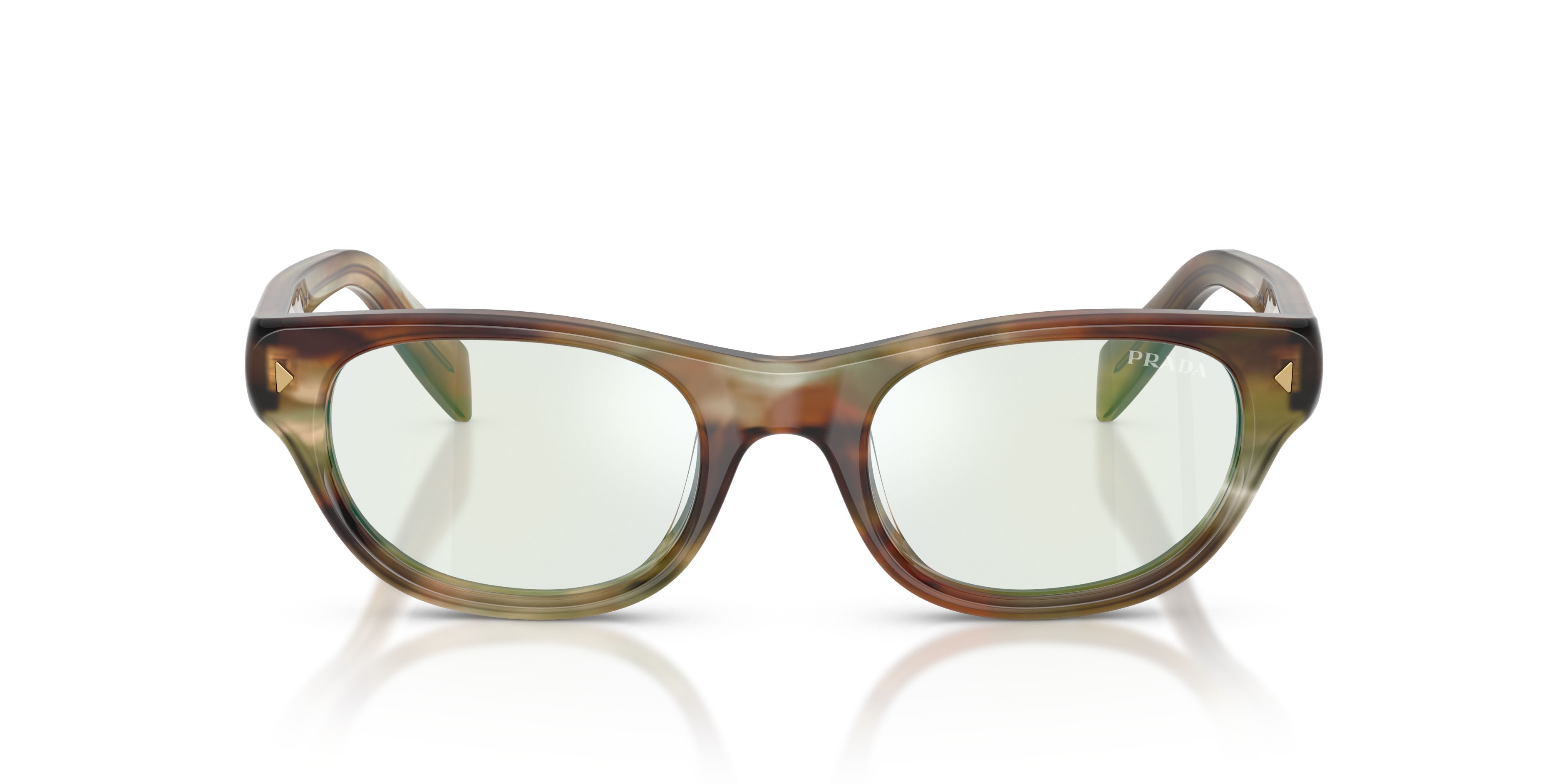 Sunglasses Prada PR C08S (27J20X) color striped fall shape cat eye lenses champagne flash bio