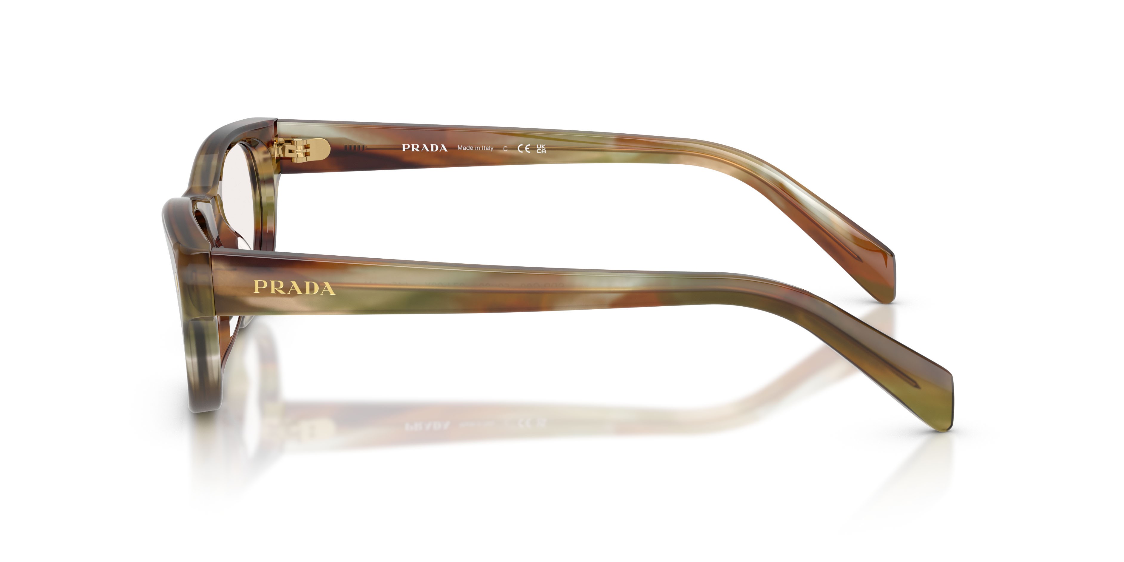 Sunglasses Prada PR C08S (27J20X) color striped fall shape cat eye lenses champagne flash bio
