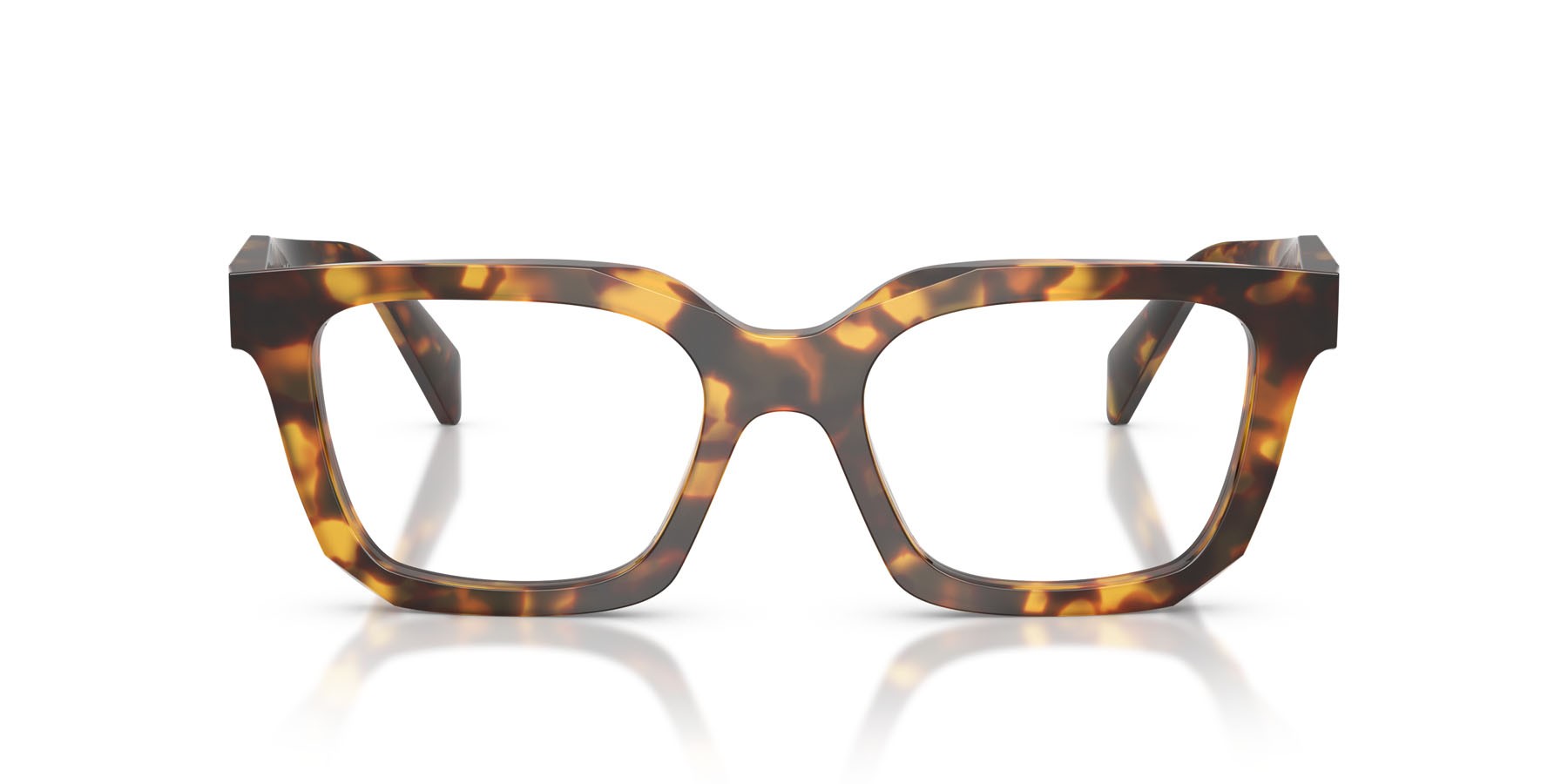 Eyeglasses Prada PR C08V (14L1O1) color miele tartarugato shape irregular lenses lente demo