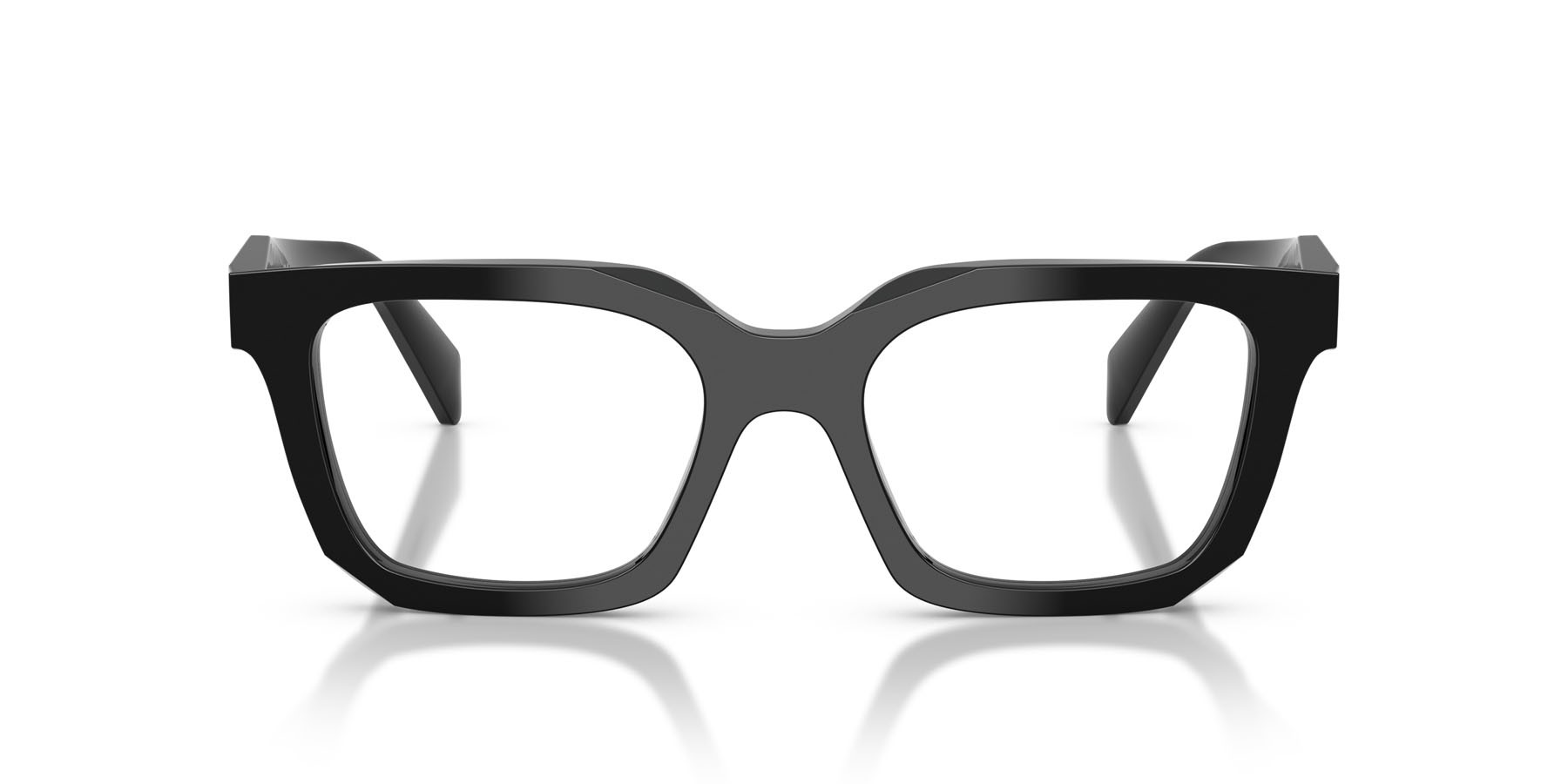 Eyeglasses Prada PR C08V (16K1O1) color nero shape irregular lenses lente demo