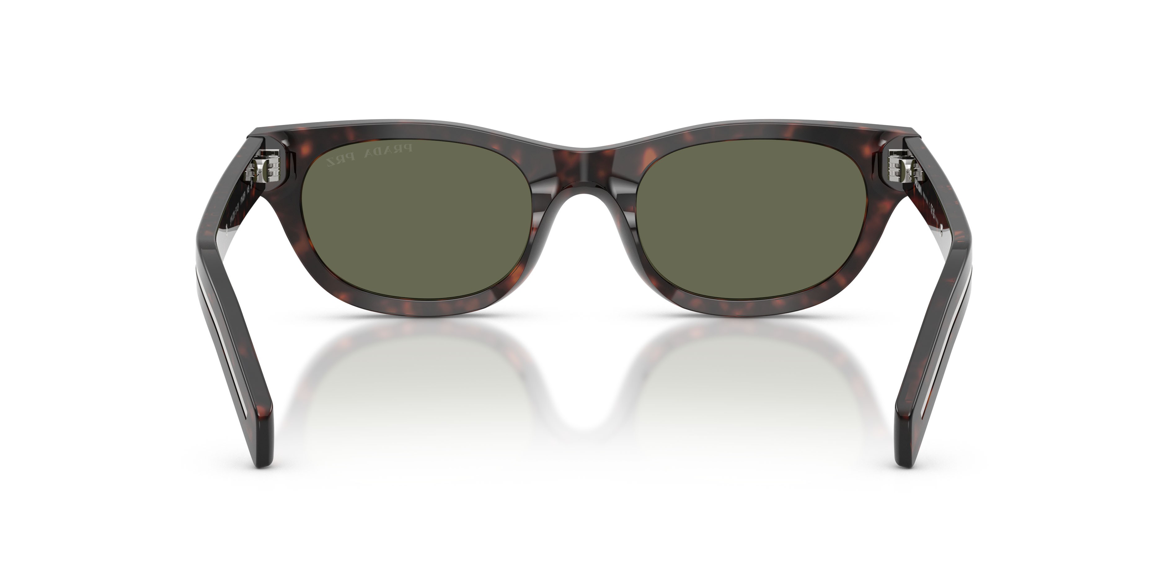 Occhiali da sole Prada PR C09S (17N03R) colore havana forma cat eye lenti polarizzata verde