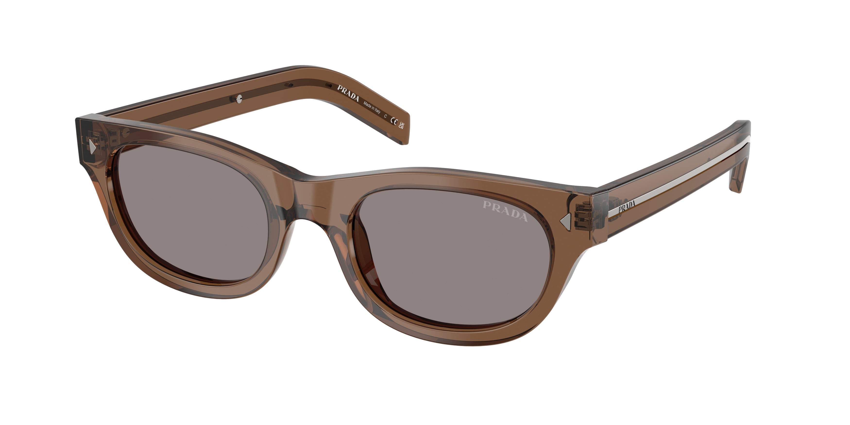 Occhiali da sole Prada PR C09S (28I03D) colore marrone argilla forma cat eye lenti grigio