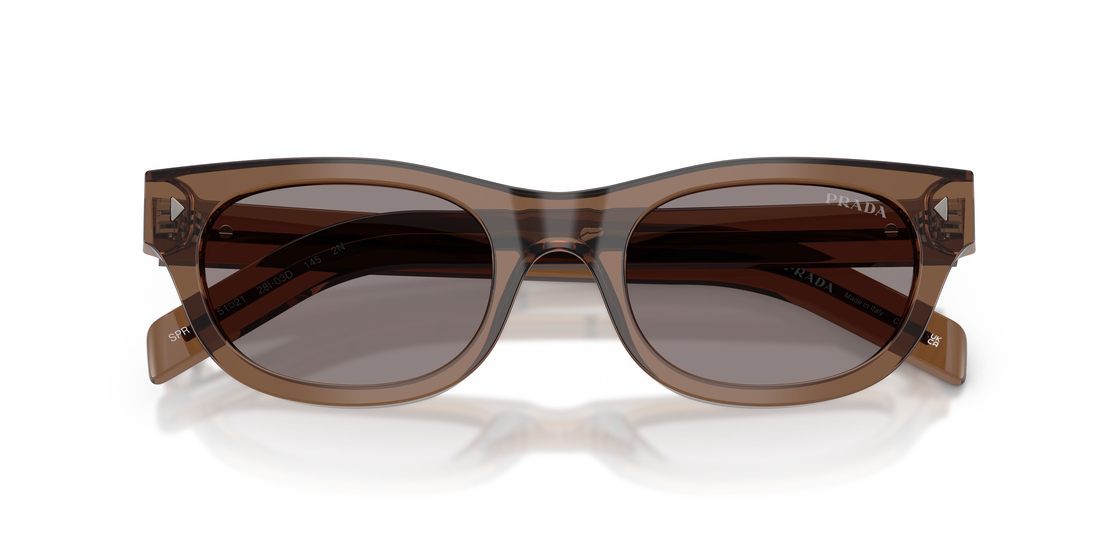 Occhiali da sole Prada PR C09S (28I03D) colore marrone argilla forma cat eye lenti grigio