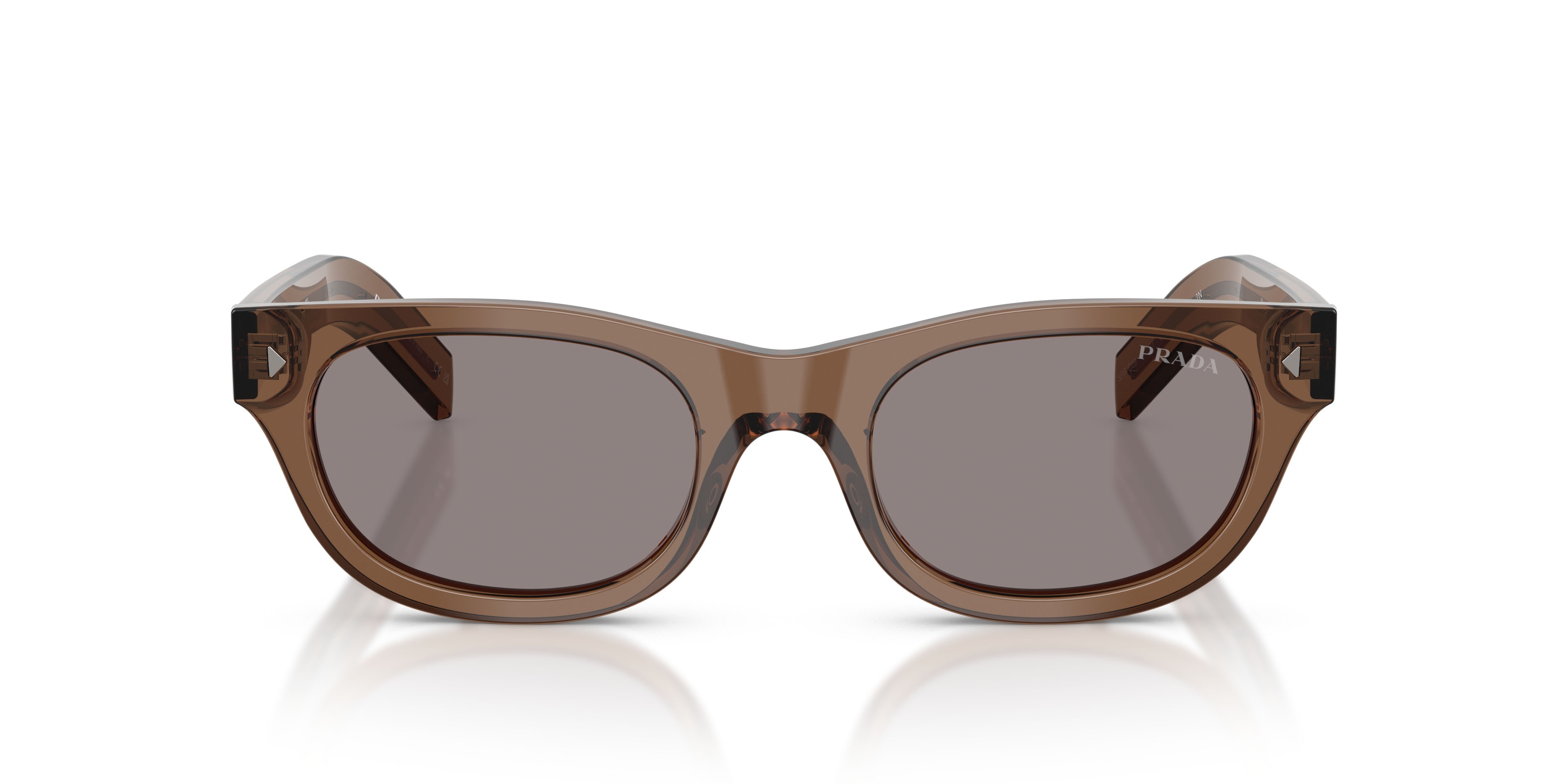 Occhiali da sole Prada PR C09S (28I03D) colore marrone argilla forma cat eye lenti grigio