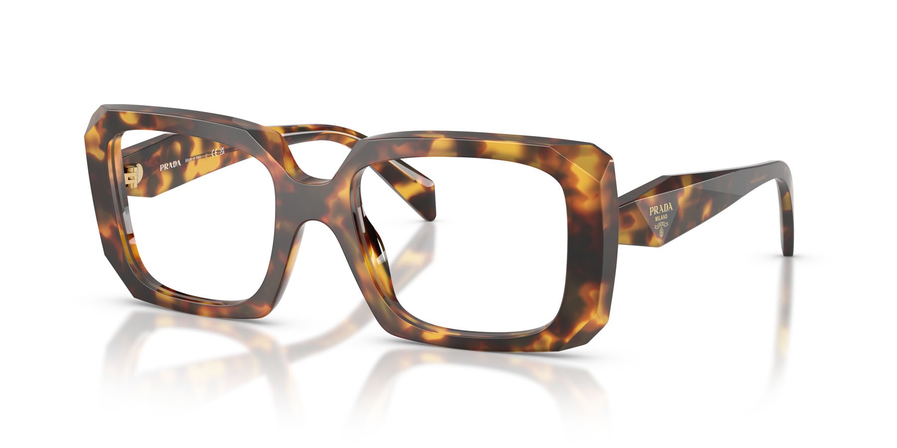 Eyeglasses Prada PR C09V (14L1O1) color miele tartarugato shape square lenses lente demo