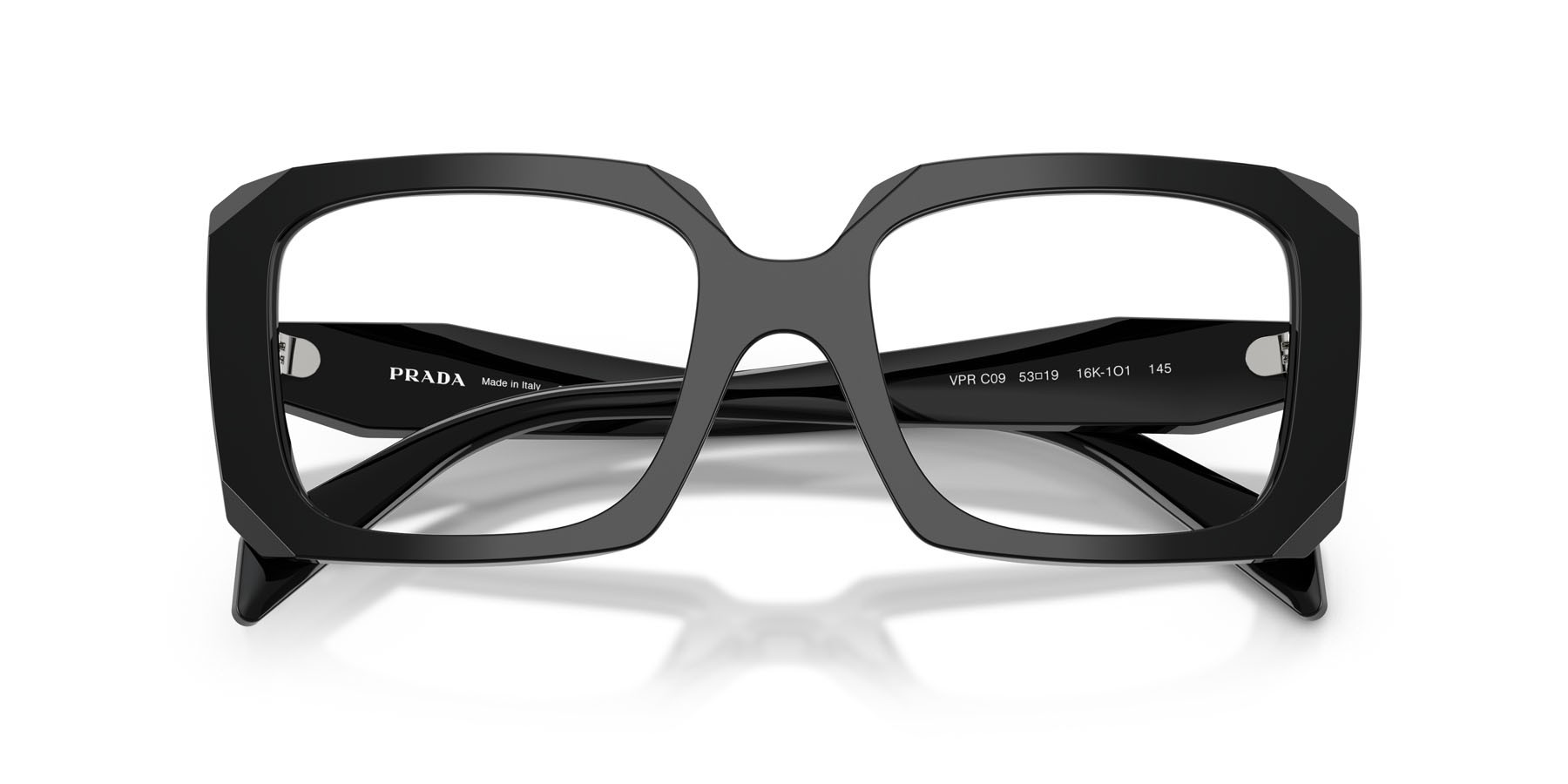 Eyeglasses Prada PR C09V (16K1O1) color nero shape square lenses lente demo