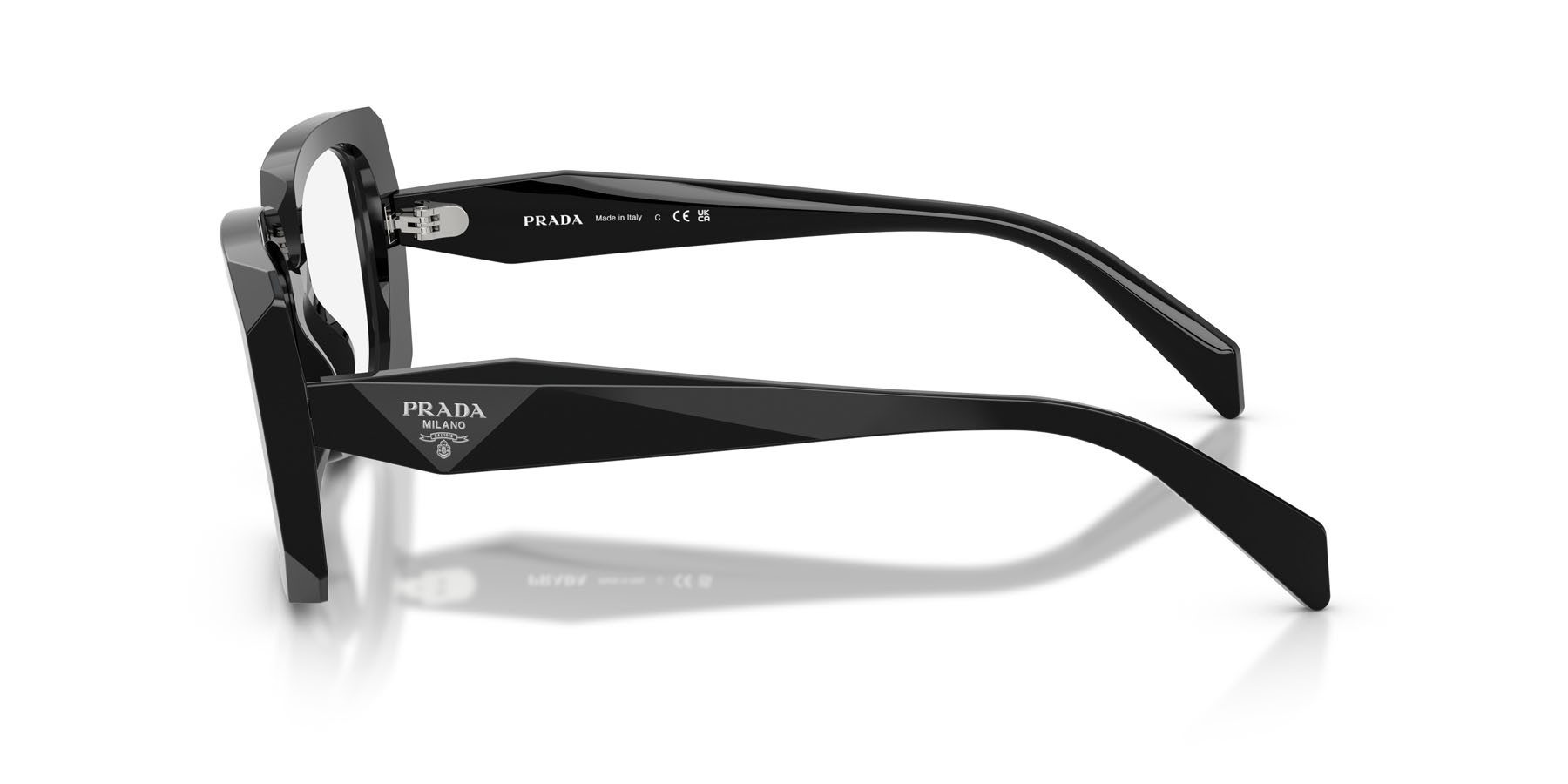 Eyeglasses Prada PR C09V (16K1O1) color nero shape square lenses lente demo