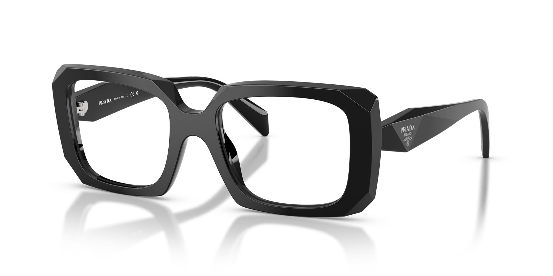 Eyeglasses Prada PR C09V (16K1O1) color nero shape square lenses lente demo