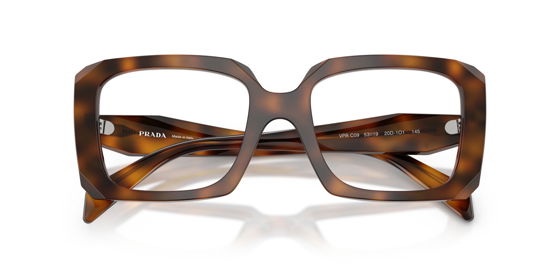 Eyeglasses Prada PR C09V (20D1O1) color juniper tartarugato shape square lenses lente demo