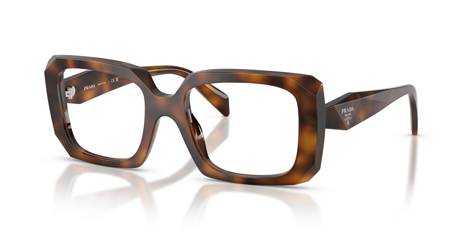 Eyeglasses Prada PR C09V (20D1O1) color juniper tartarugato shape square lenses lente demo