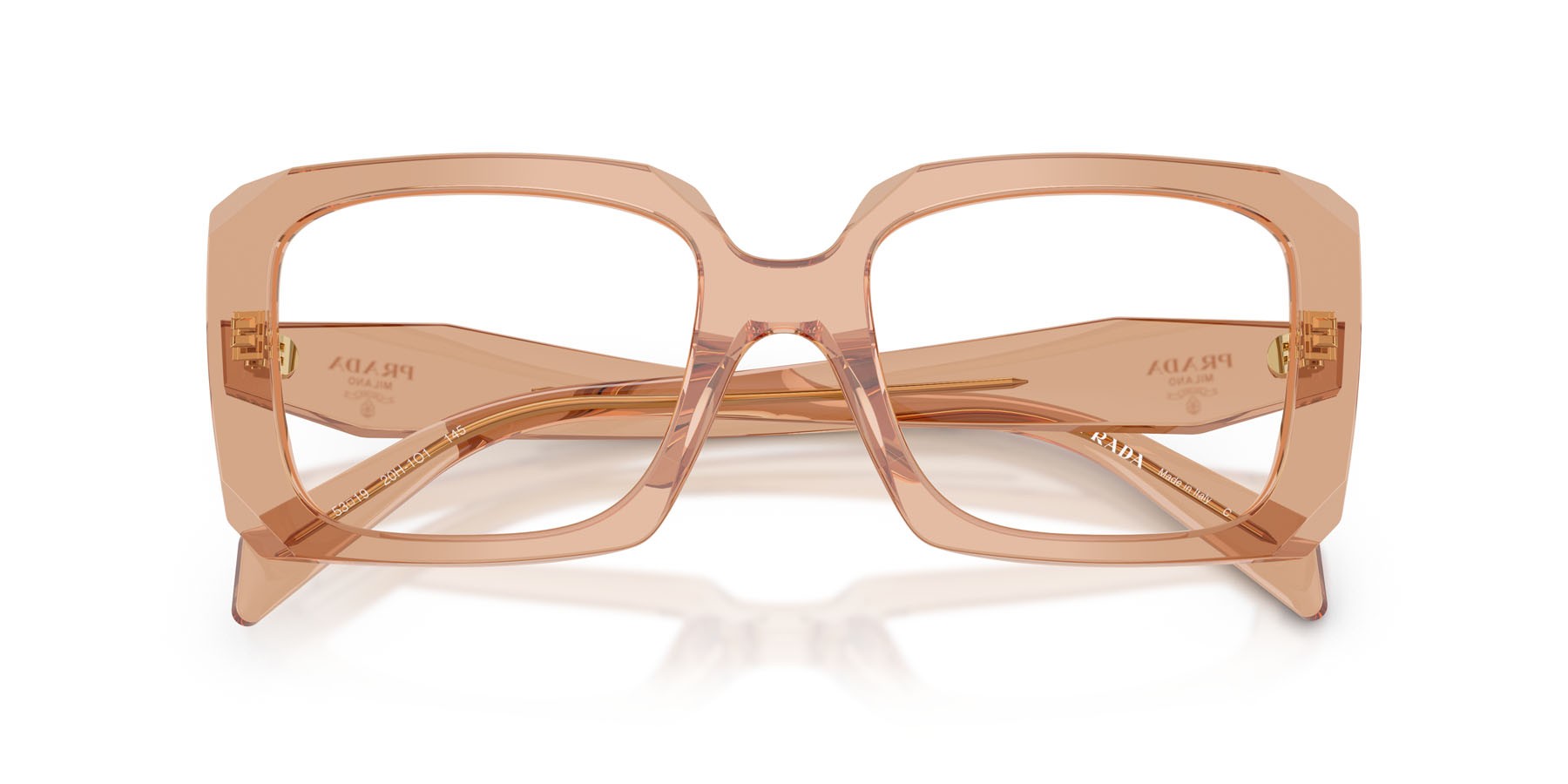 Eyeglasses Prada PR C09V (20H1O1) color transparent chocolate shape square lenses lente demo