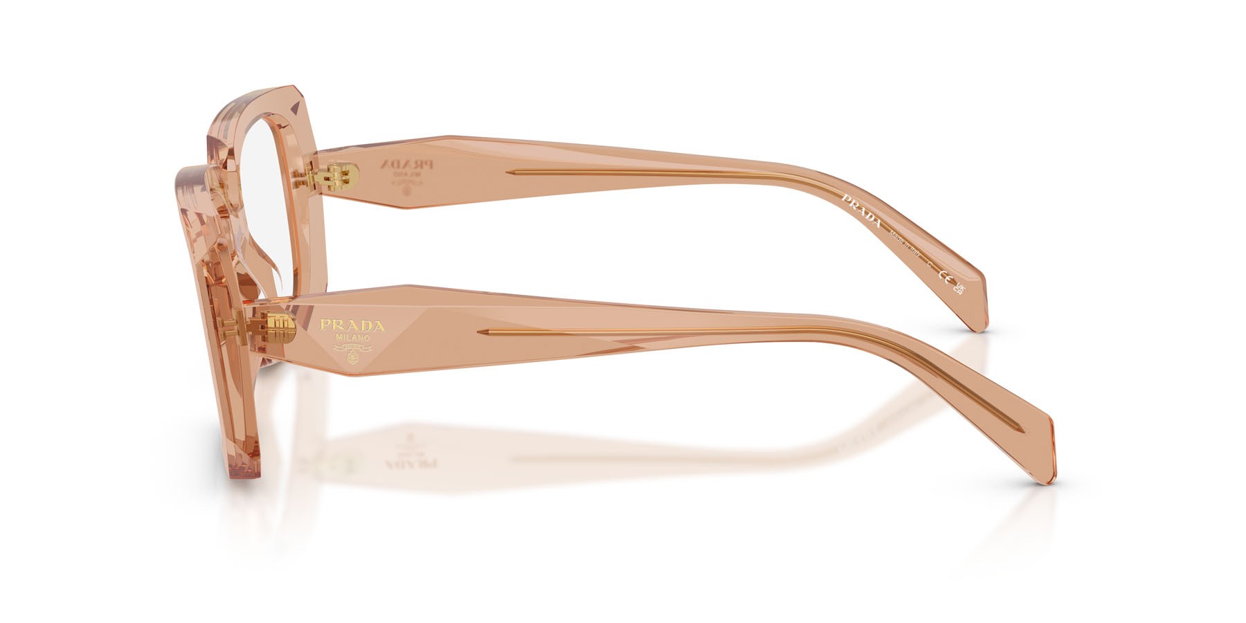 Eyeglasses Prada PR C09V (20H1O1) color transparent chocolate shape square lenses lente demo