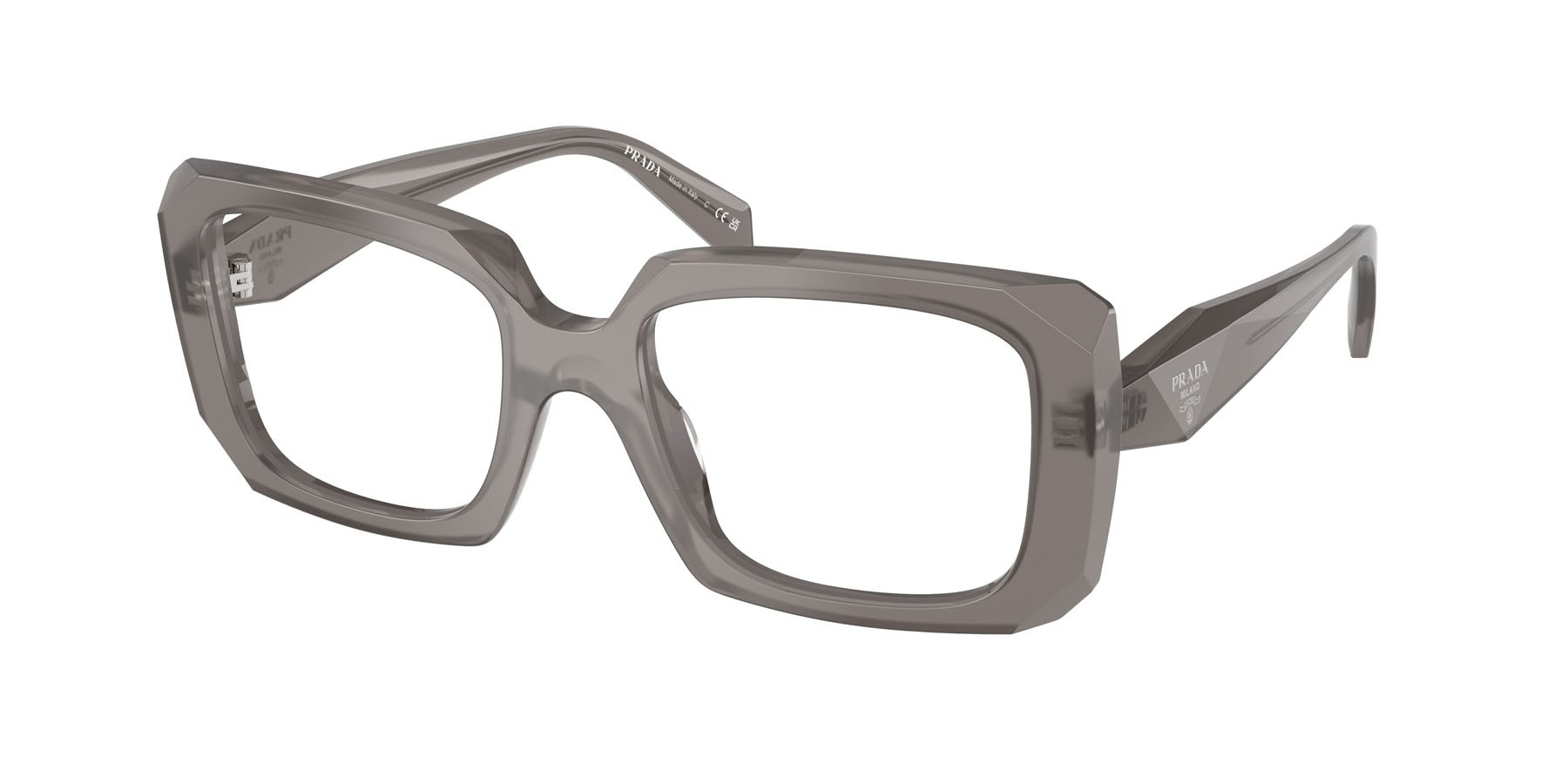 Eyeglasses Prada PR C09V (27G1O1) color transparent flint shape square lenses lente demo