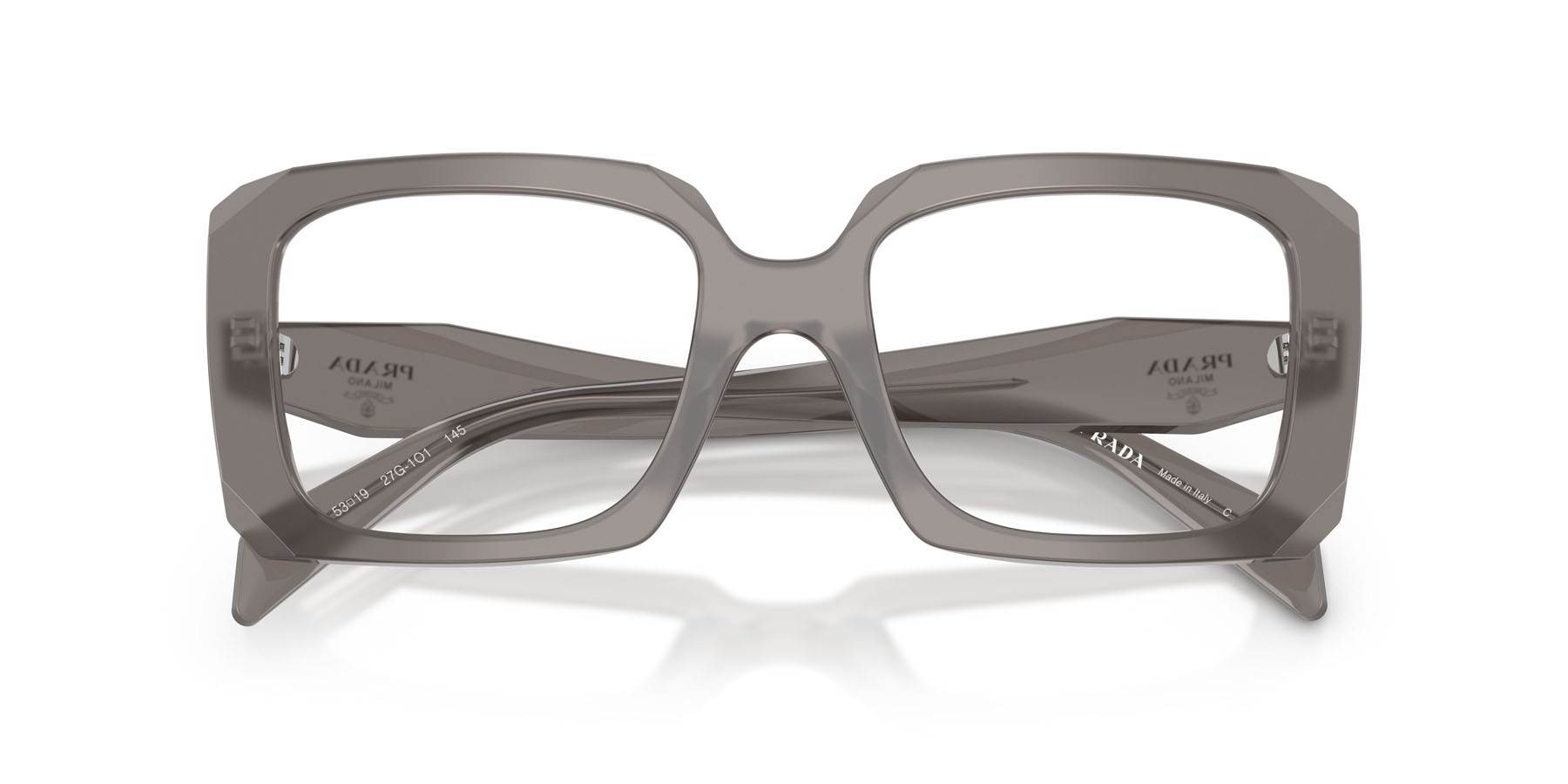 Eyeglasses Prada PR C09V (27G1O1) color transparent flint shape square lenses lente demo