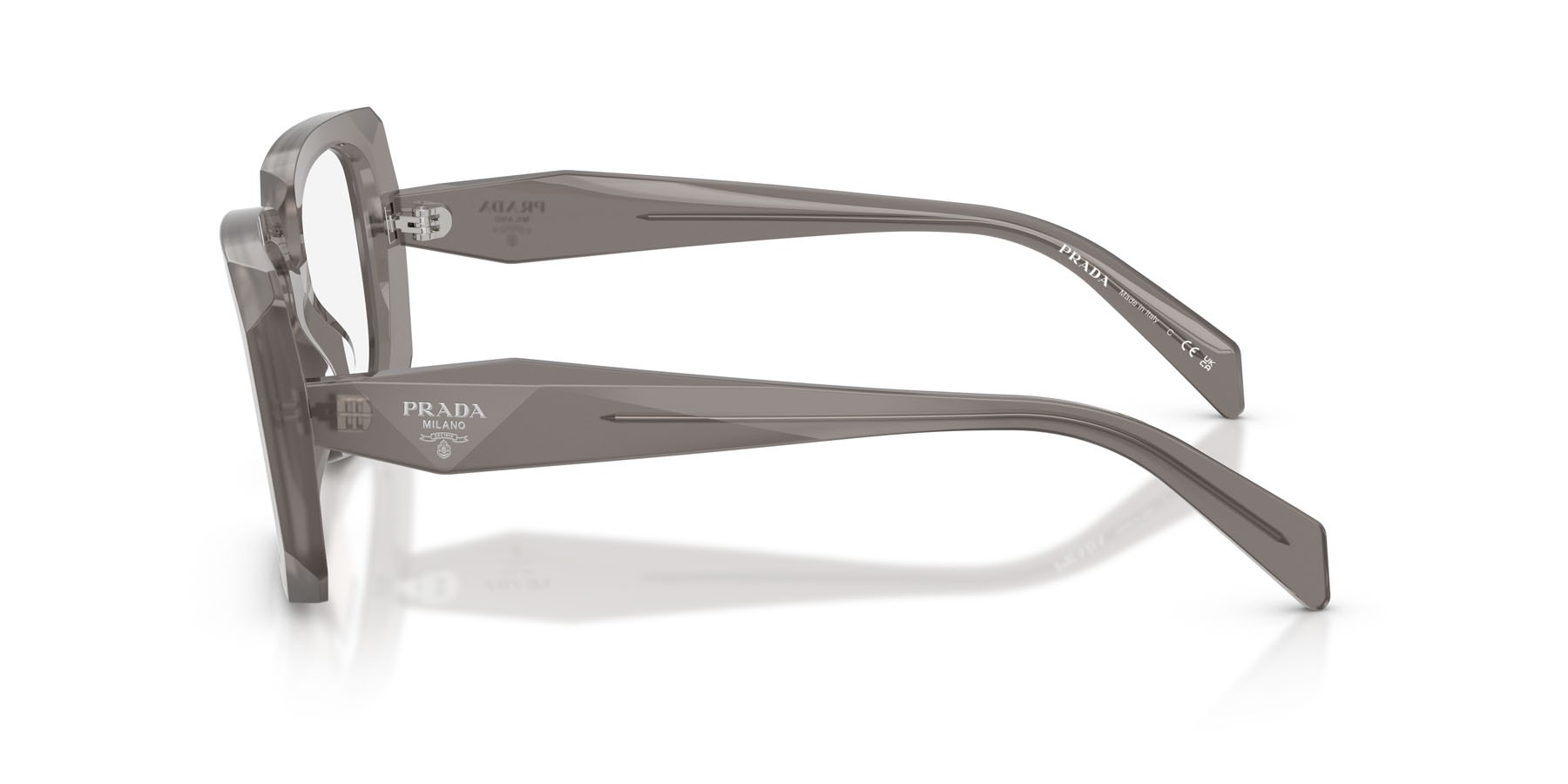 Eyeglasses Prada PR C09V (27G1O1) color transparent flint shape square lenses lente demo