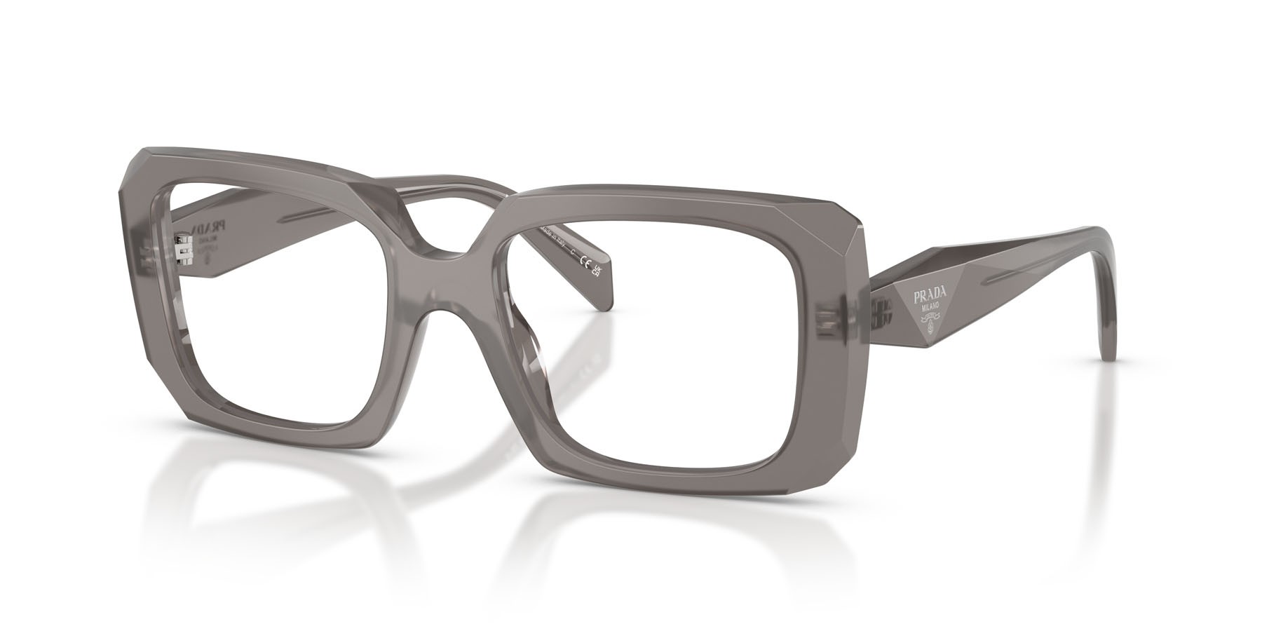 Eyeglasses Prada PR C09V (27G1O1) color transparent flint shape square lenses lente demo