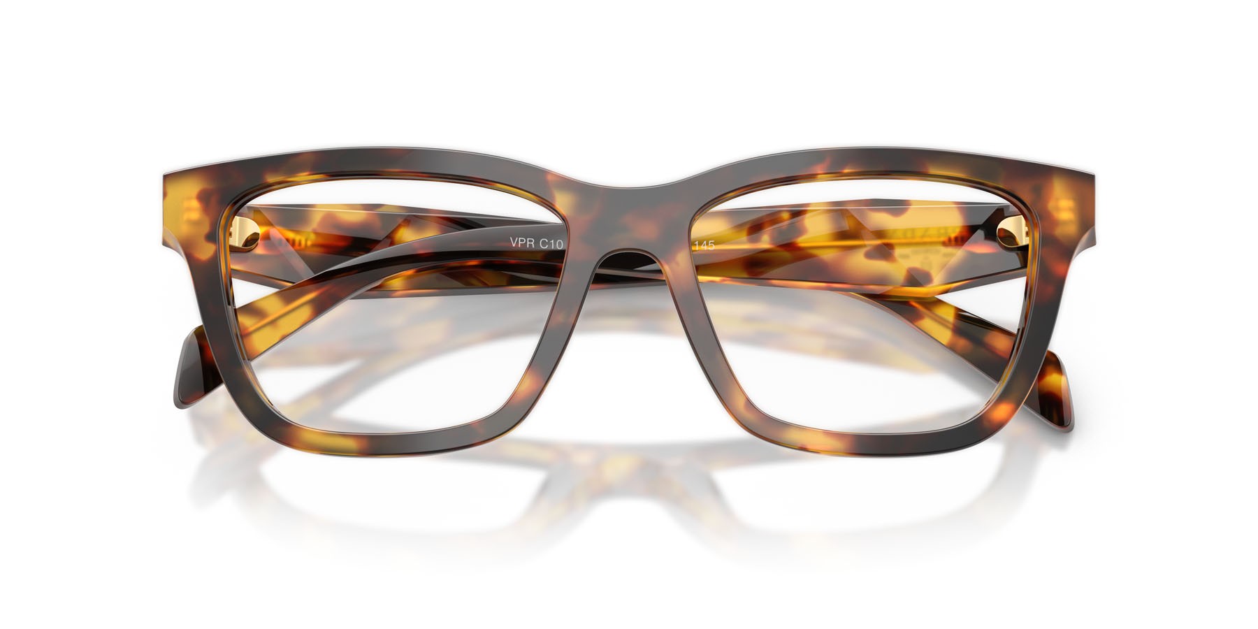 Eyeglasses Prada PR C10V (14L1O1) color miele tartarugato shape butterfly lenses lente demo