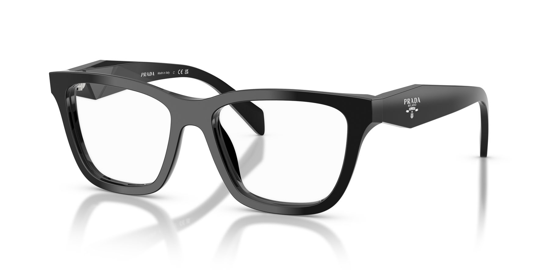 Eyeglasses Prada PR C10V (16K1O1) color nero shape butterfly lenses lente demo