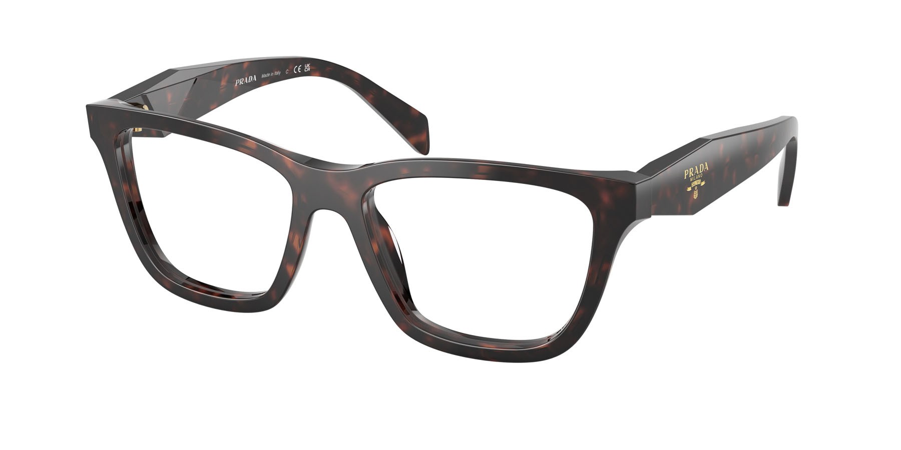 Eyeglasses Prada PR C10V (17N1O1) color root tartarugato shape butterfly lenses lente demo
