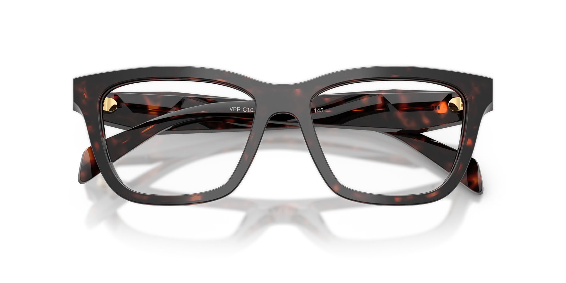 Eyeglasses Prada PR C10V (17N1O1) color root tartarugato shape butterfly lenses lente demo