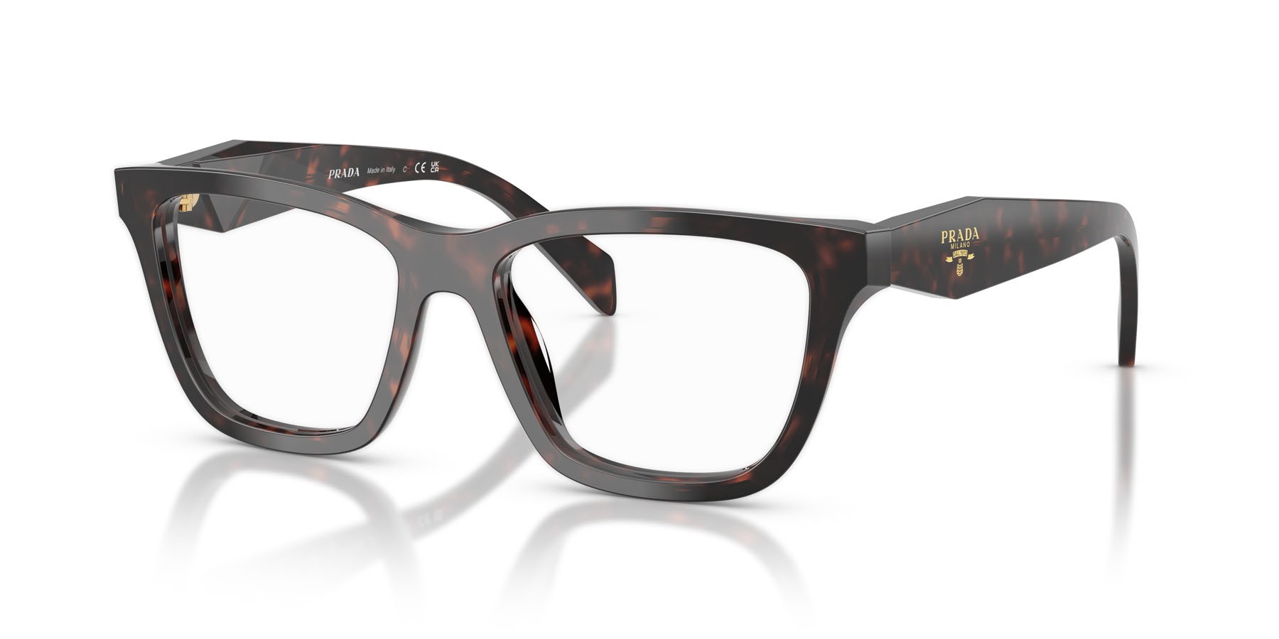 Eyeglasses Prada PR C10V (17N1O1) color root tartarugato shape butterfly lenses lente demo