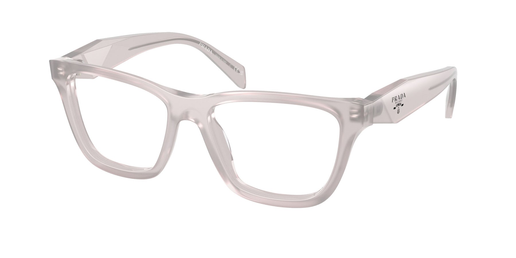 Eyeglasses Prada PR C10V (29G1O1) color opal dove shape butterfly lenses lente demo