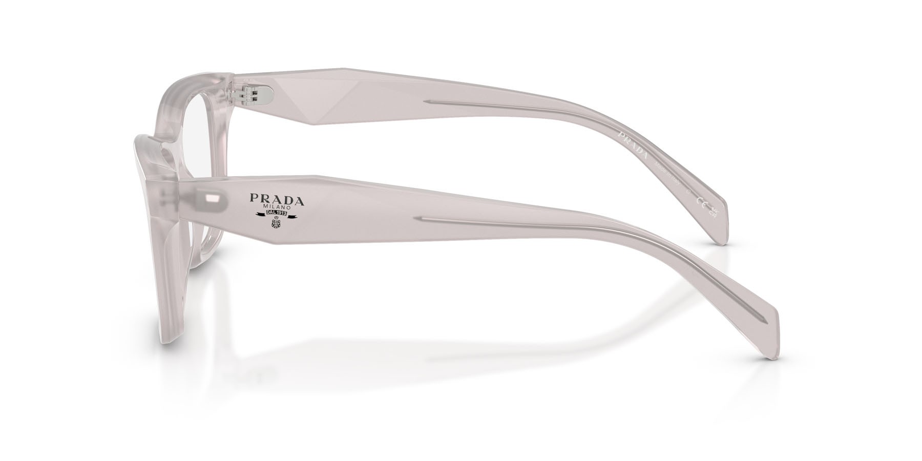Eyeglasses Prada PR C10V (29G1O1) color opal dove shape butterfly lenses lente demo