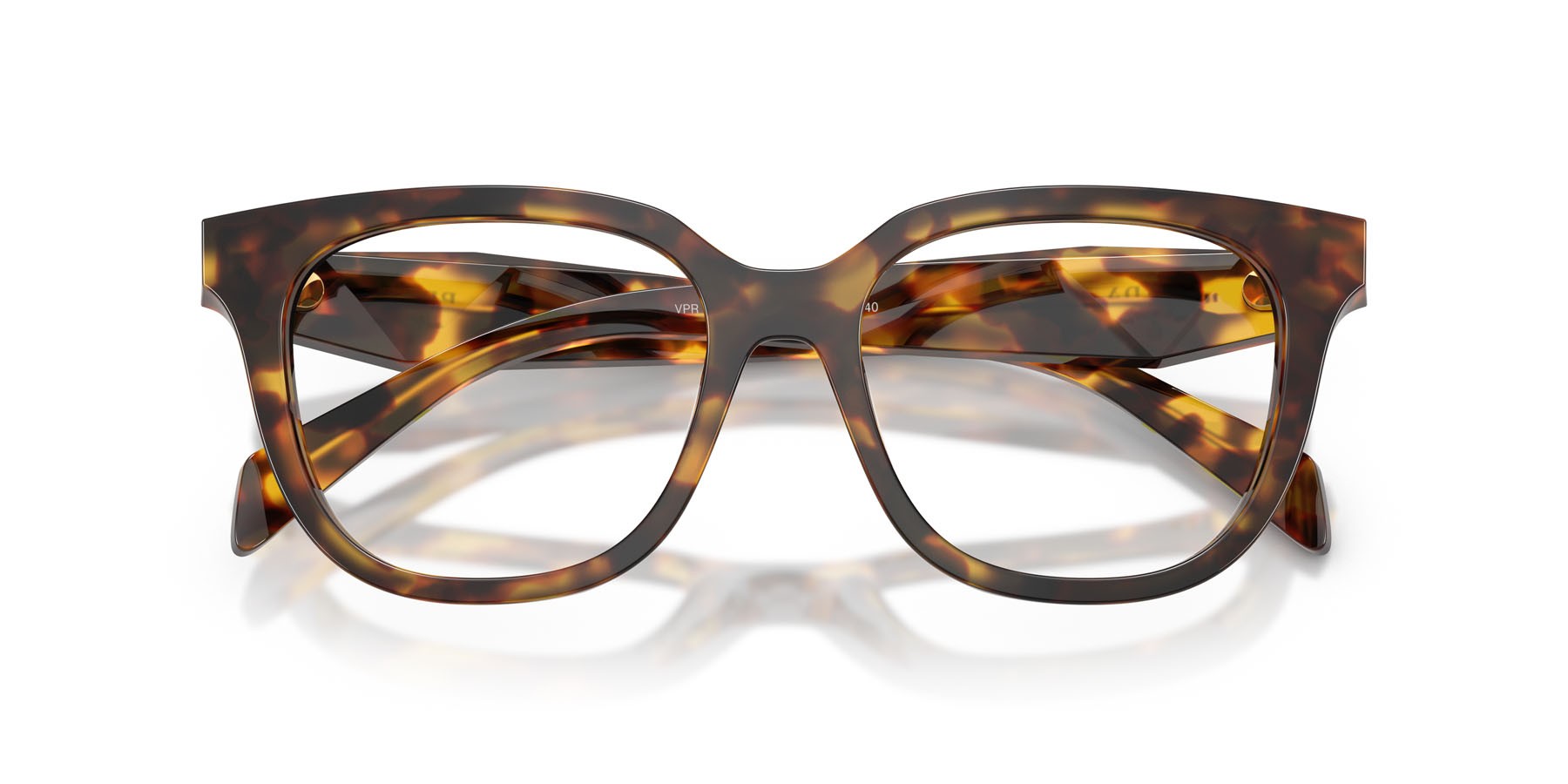 Eyeglasses Prada PR C11V (14L1O1) color miele tartarugato shape butterfly lenses lente demo