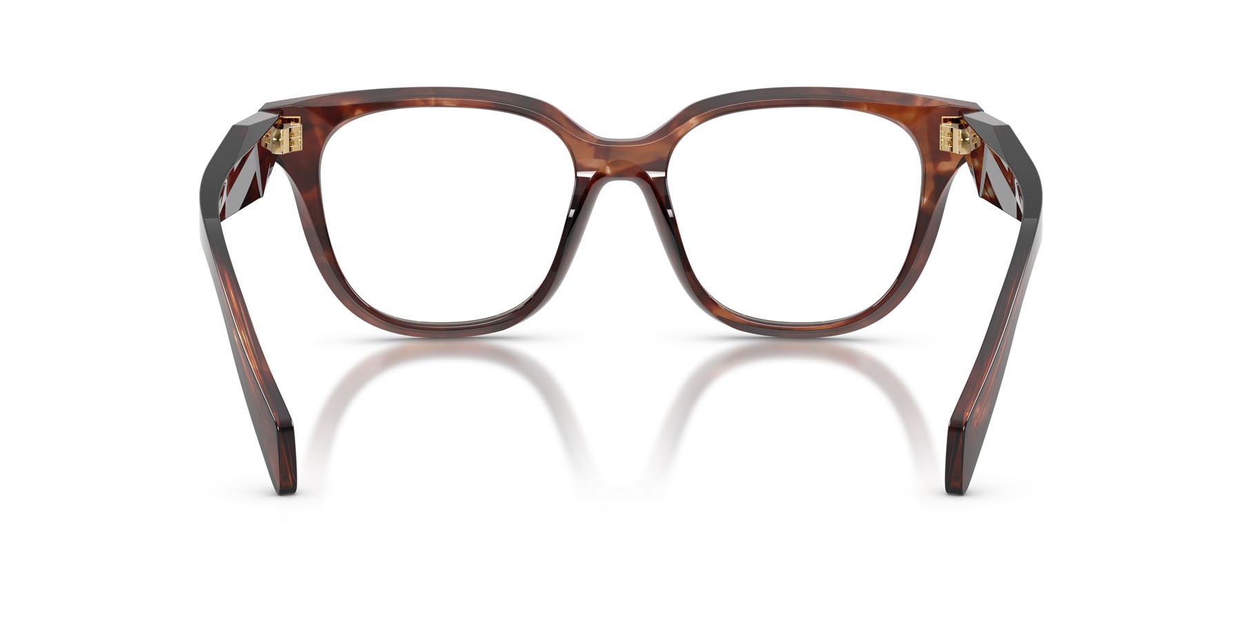 Eyeglasses Prada PR C11V (14P1O1) color caramello tartarugato shape butterfly lenses lente demo